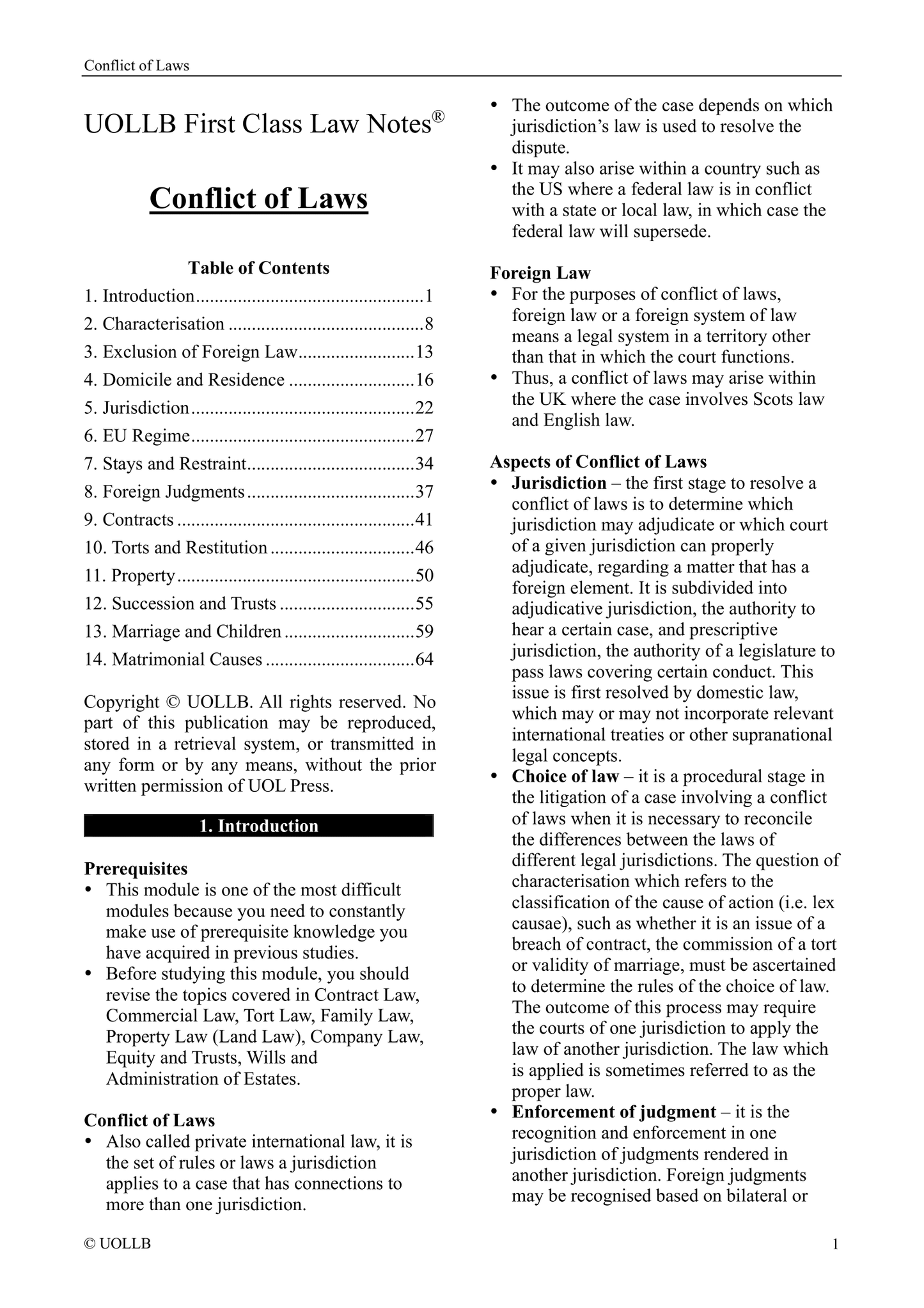 Conflict of Laws