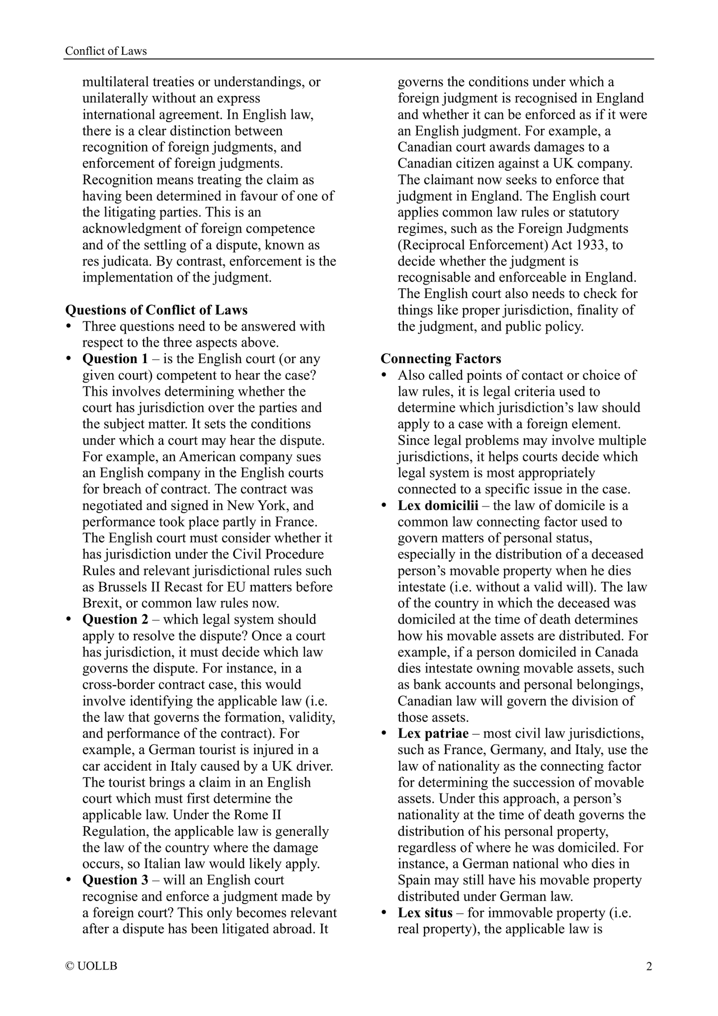 Conflict of Laws