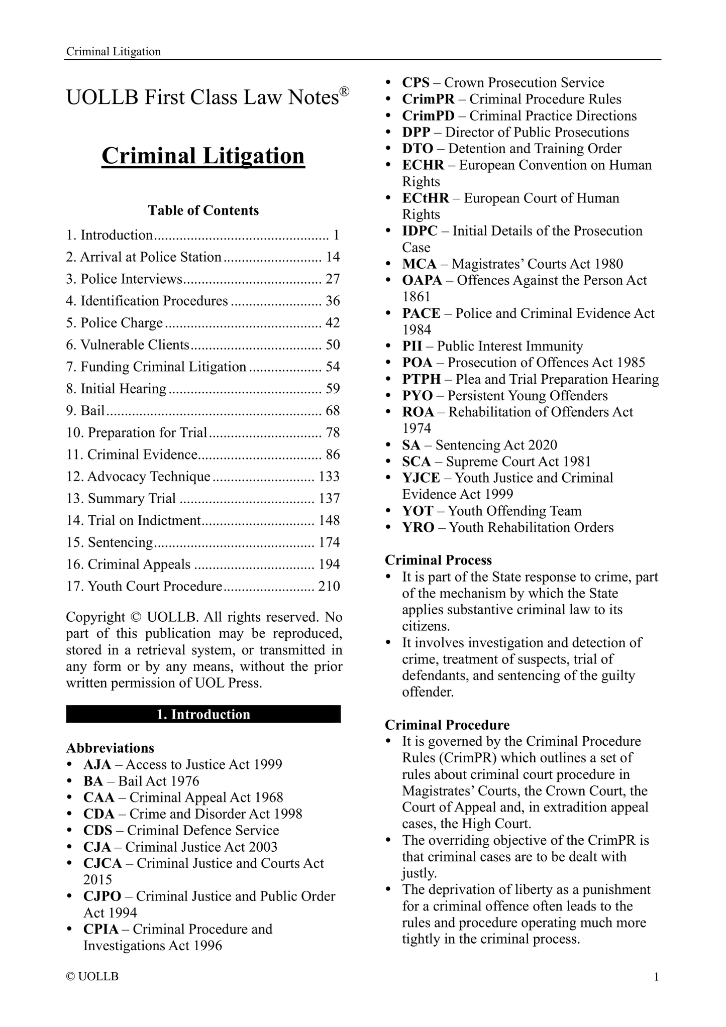 Criminal Litigation