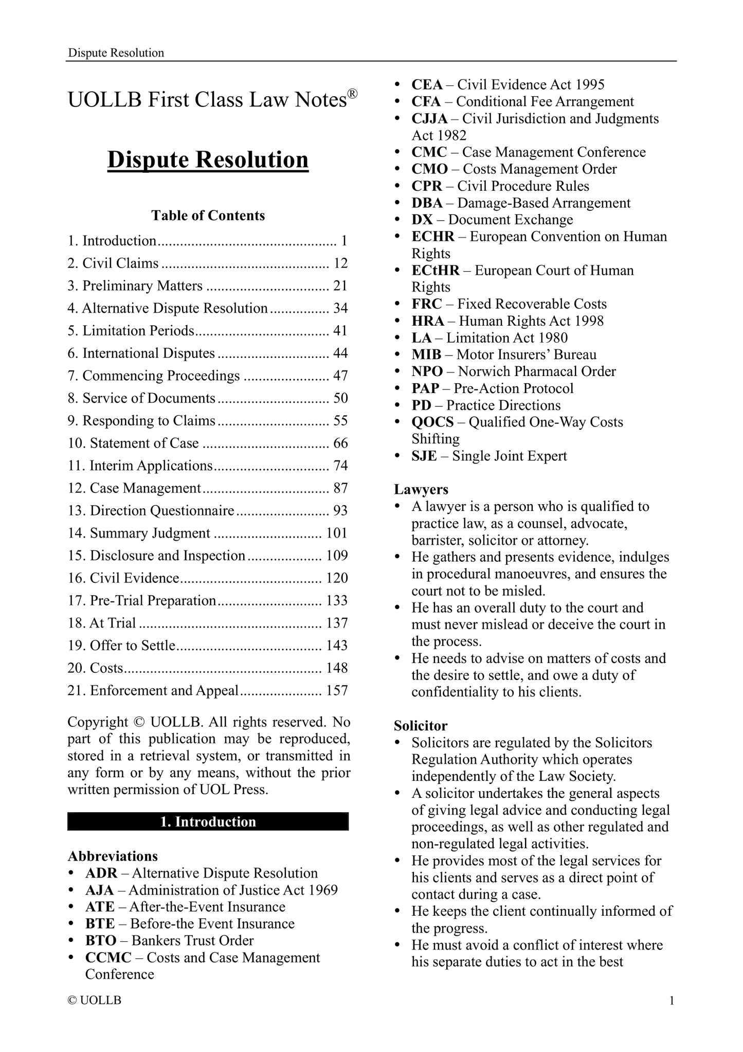 Dispute Resolution
