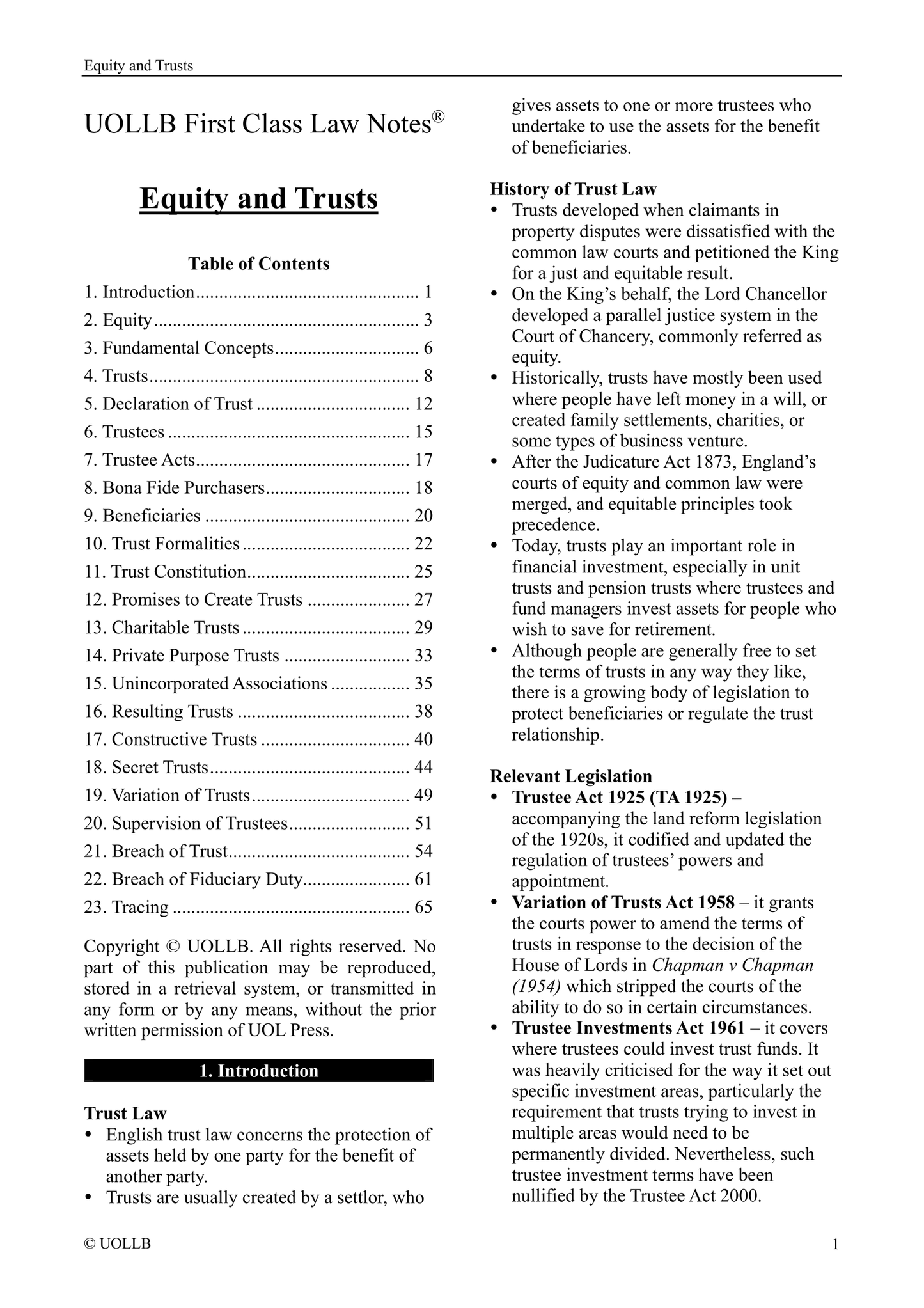 Equity and Trusts