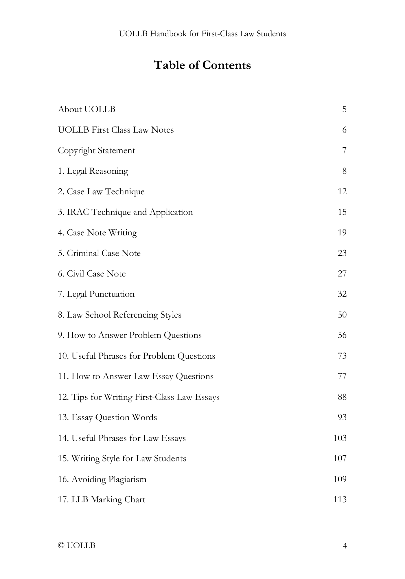 First Class Law Student's Handbook
