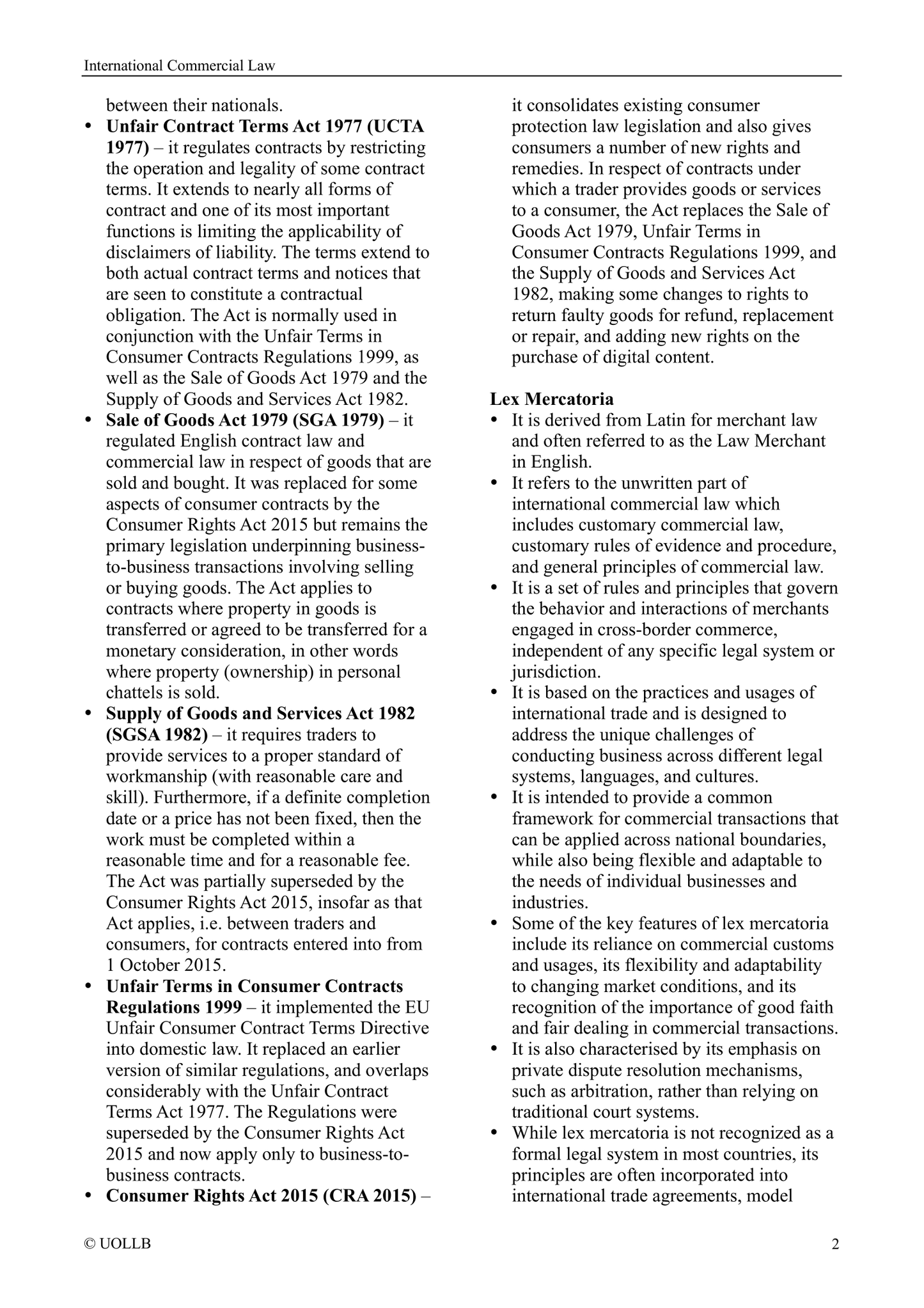 International Commercial Law