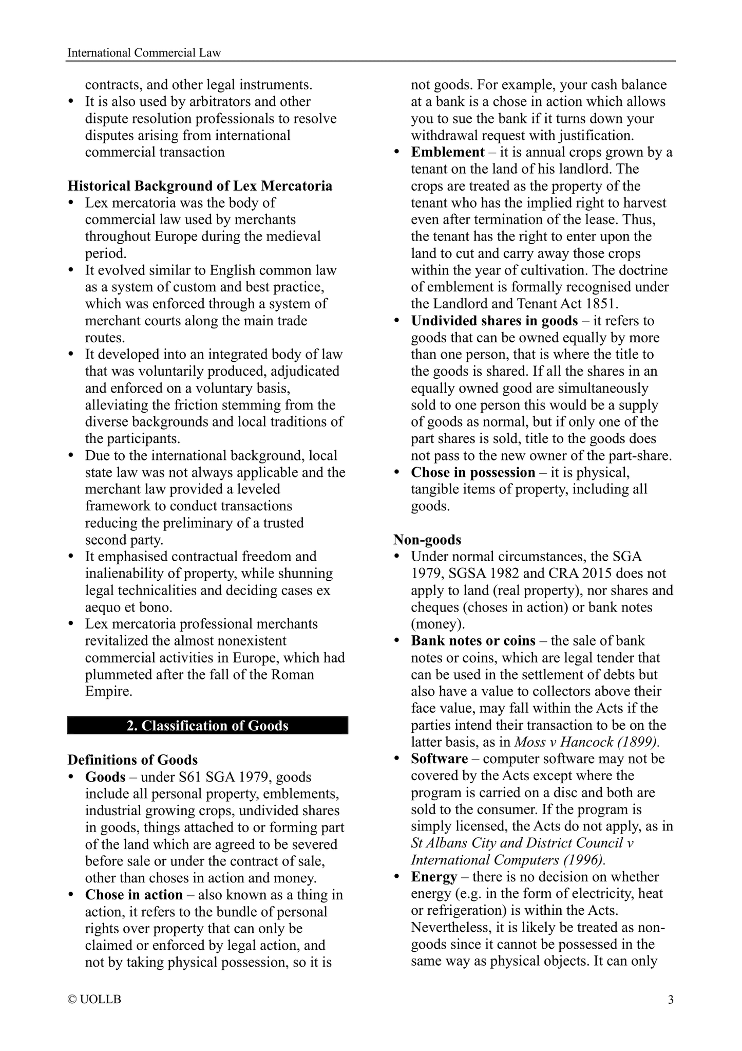 International Commercial Law