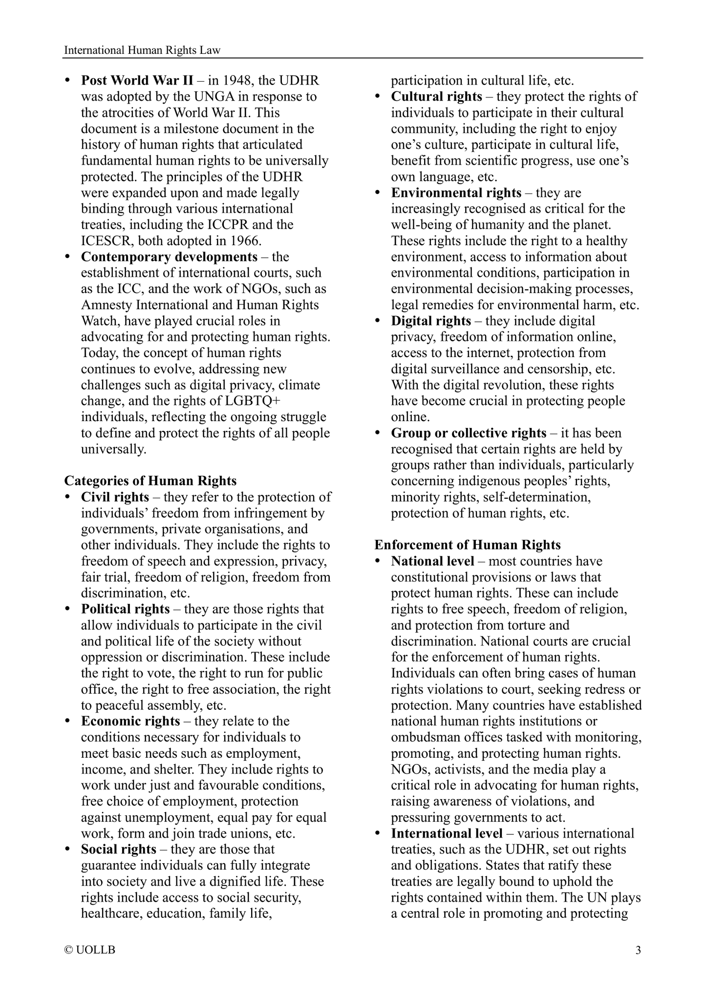 International Human Rights Law