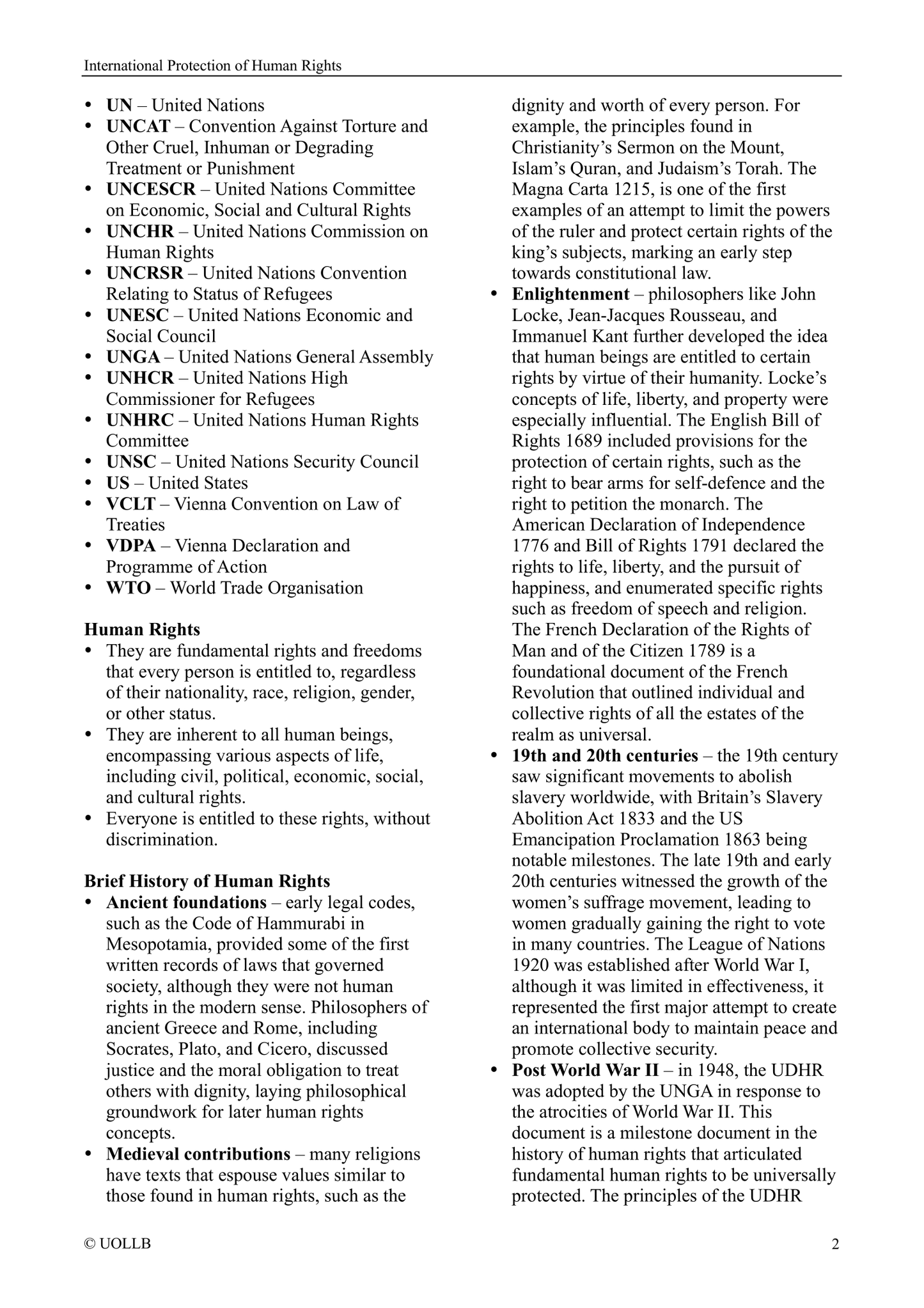 International Protection of Human Rights