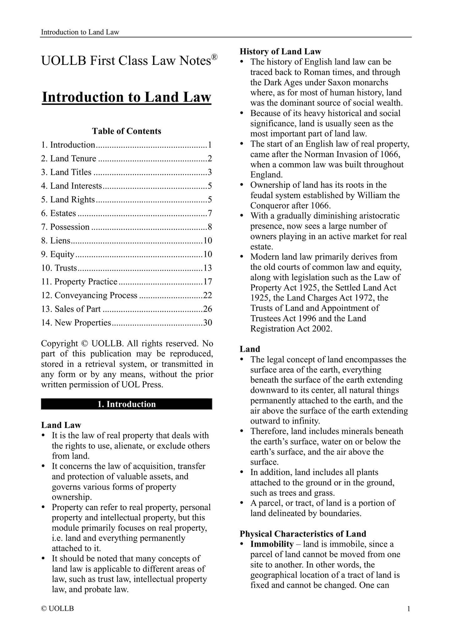 Introduction to Land Law