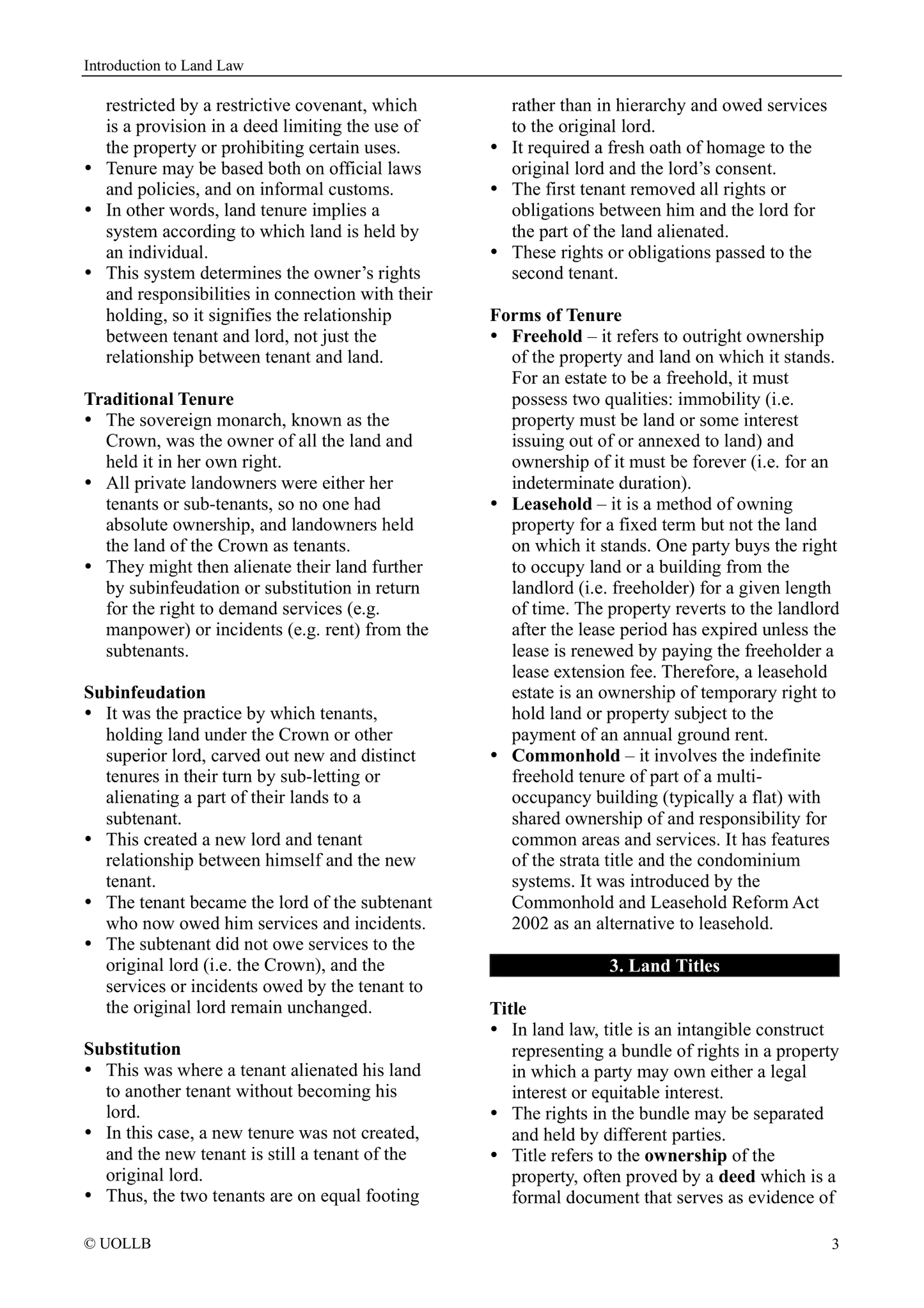Introduction to Land Law