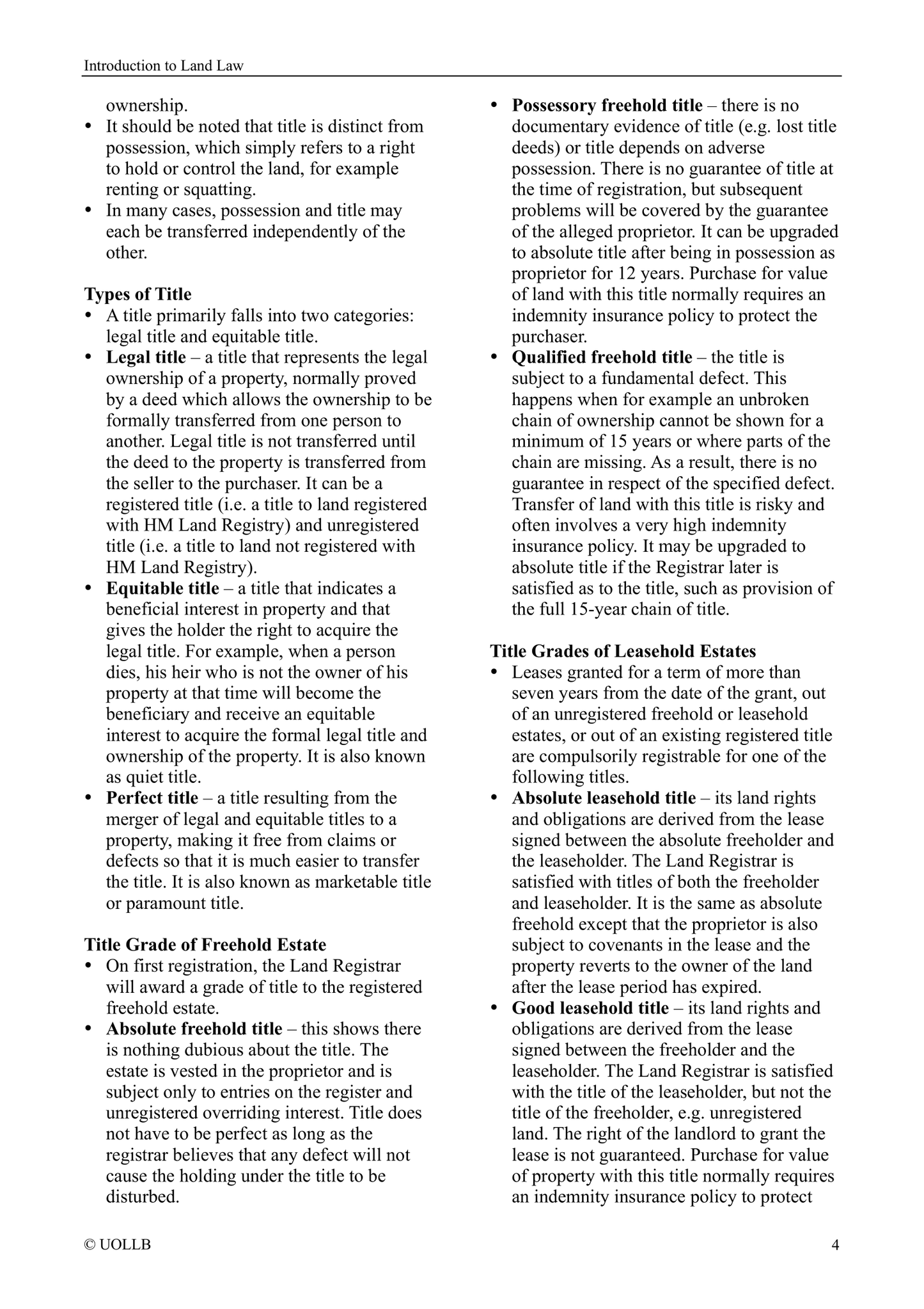 Introduction to Land Law