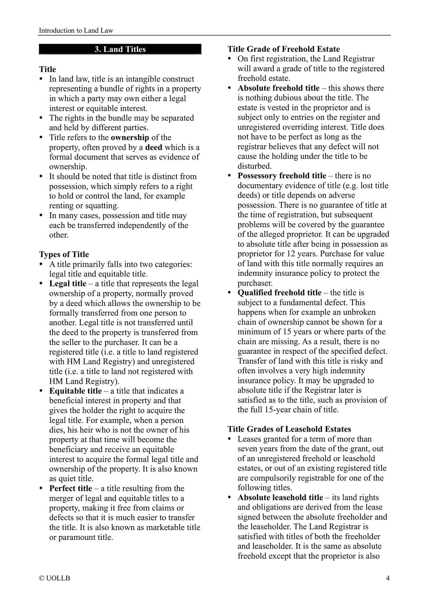 Introduction to Land Law