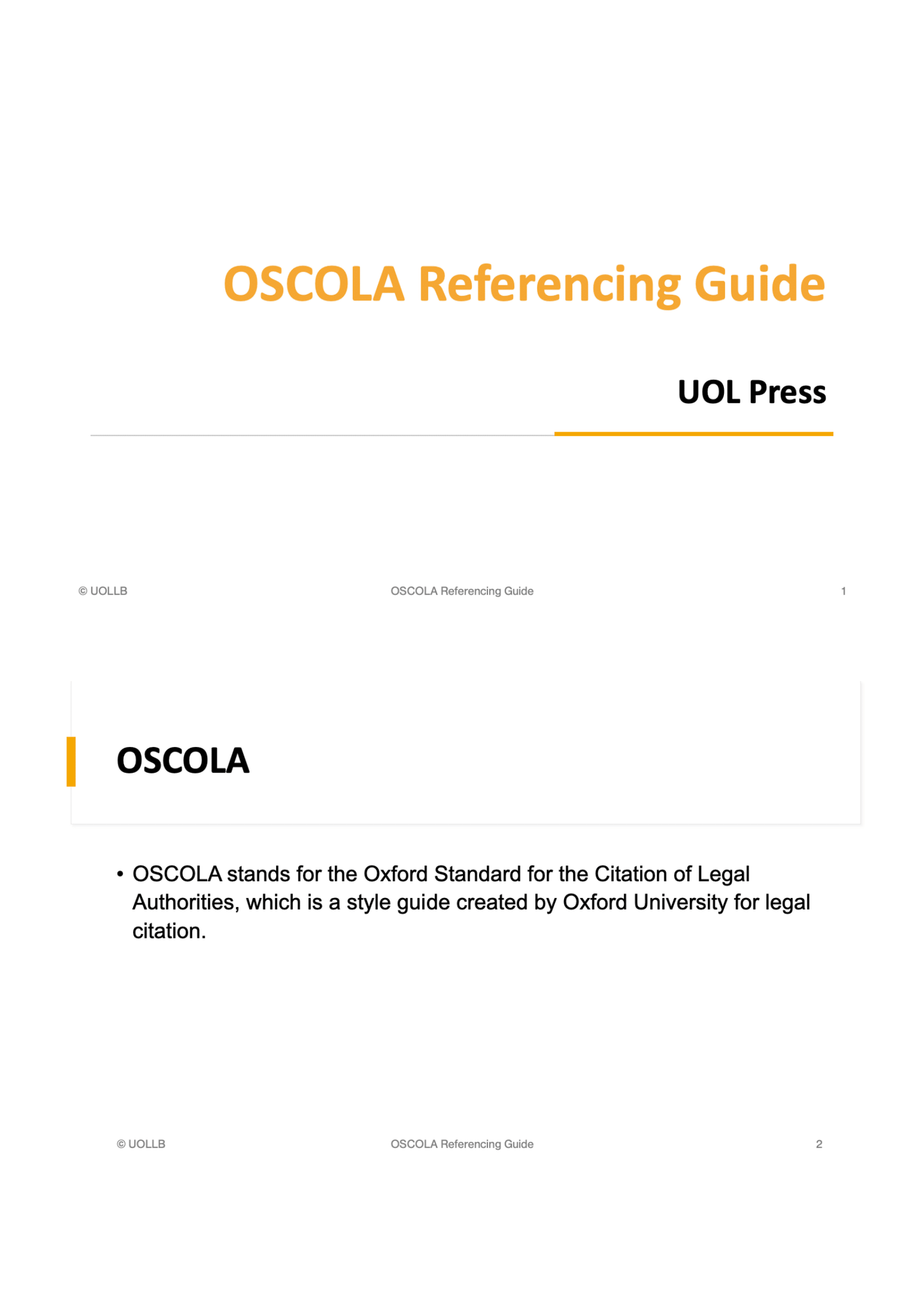 OSCOLA Referencing Style
