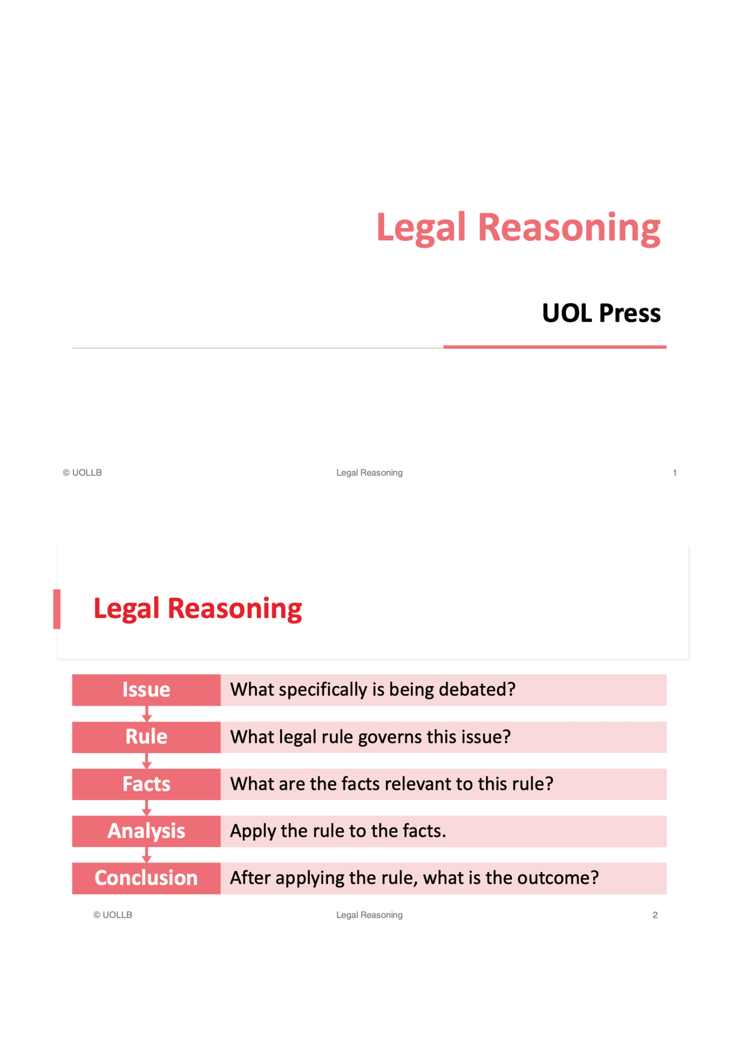 Legal Reasoning