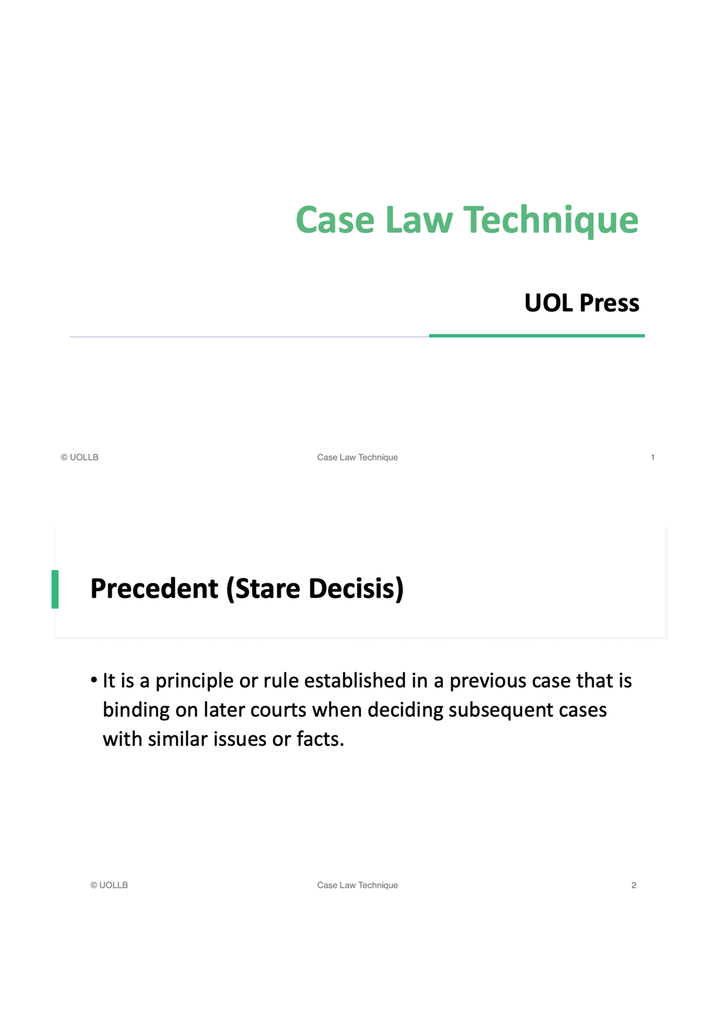 Case Law Technique