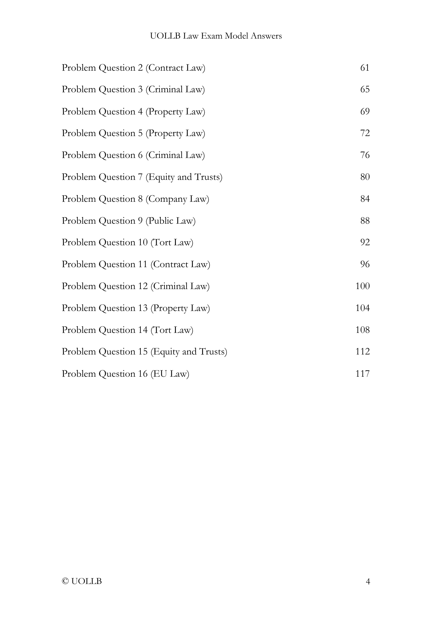 Law Exam Model Answers