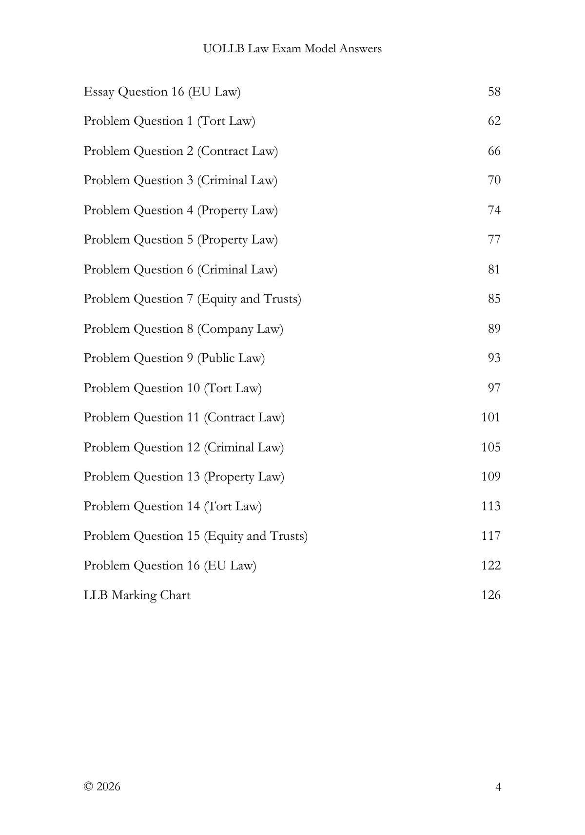 Law Exam Model Answers