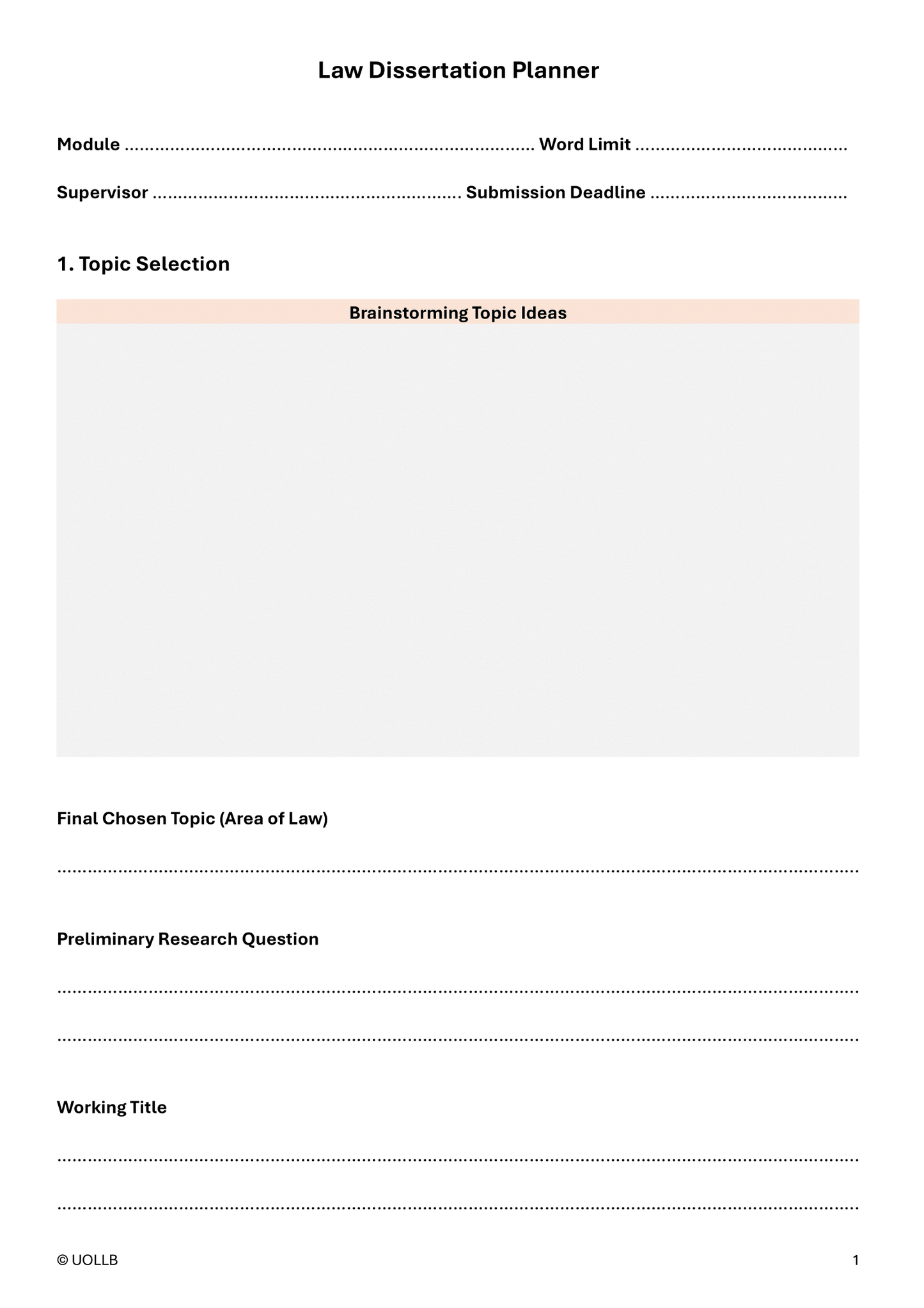 Law Study Planner