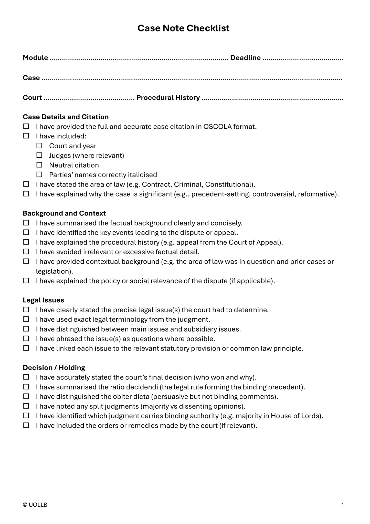 Law Study Planner