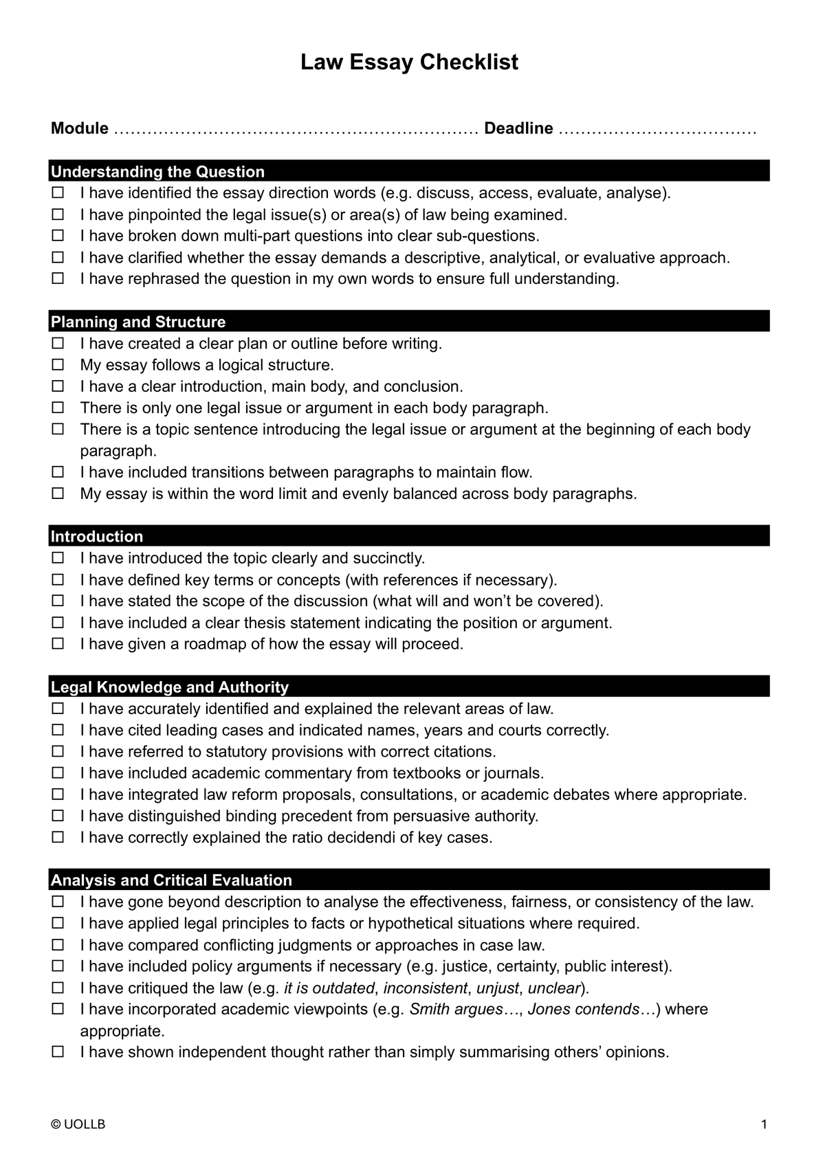 Law Study Planner