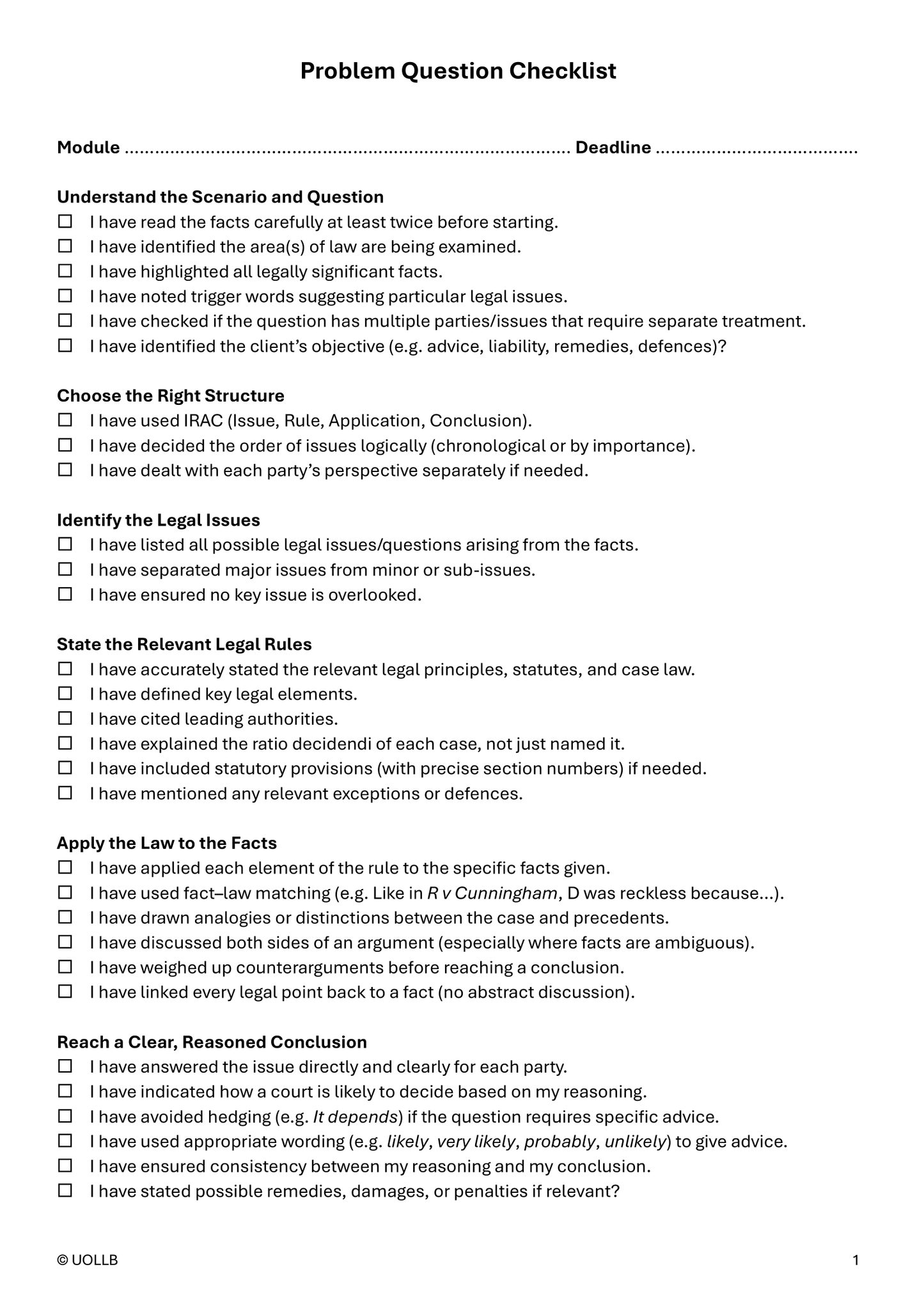 Law Study Planner