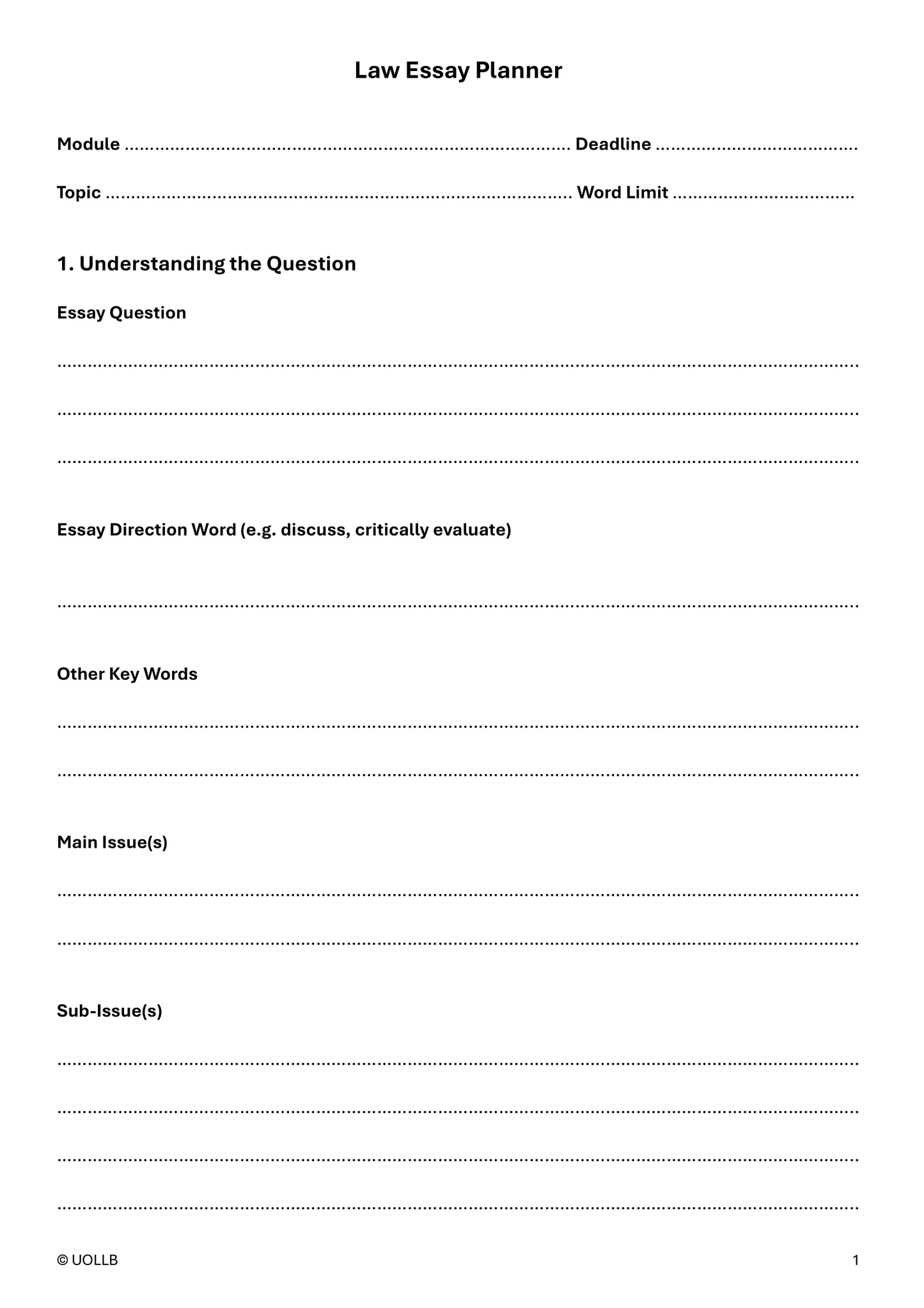 Law Study Planner
