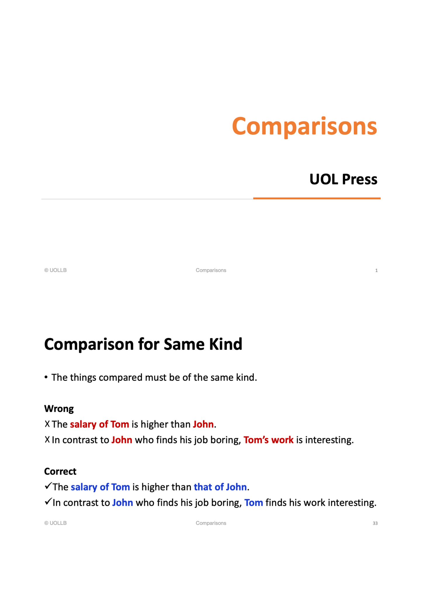 Comparisons