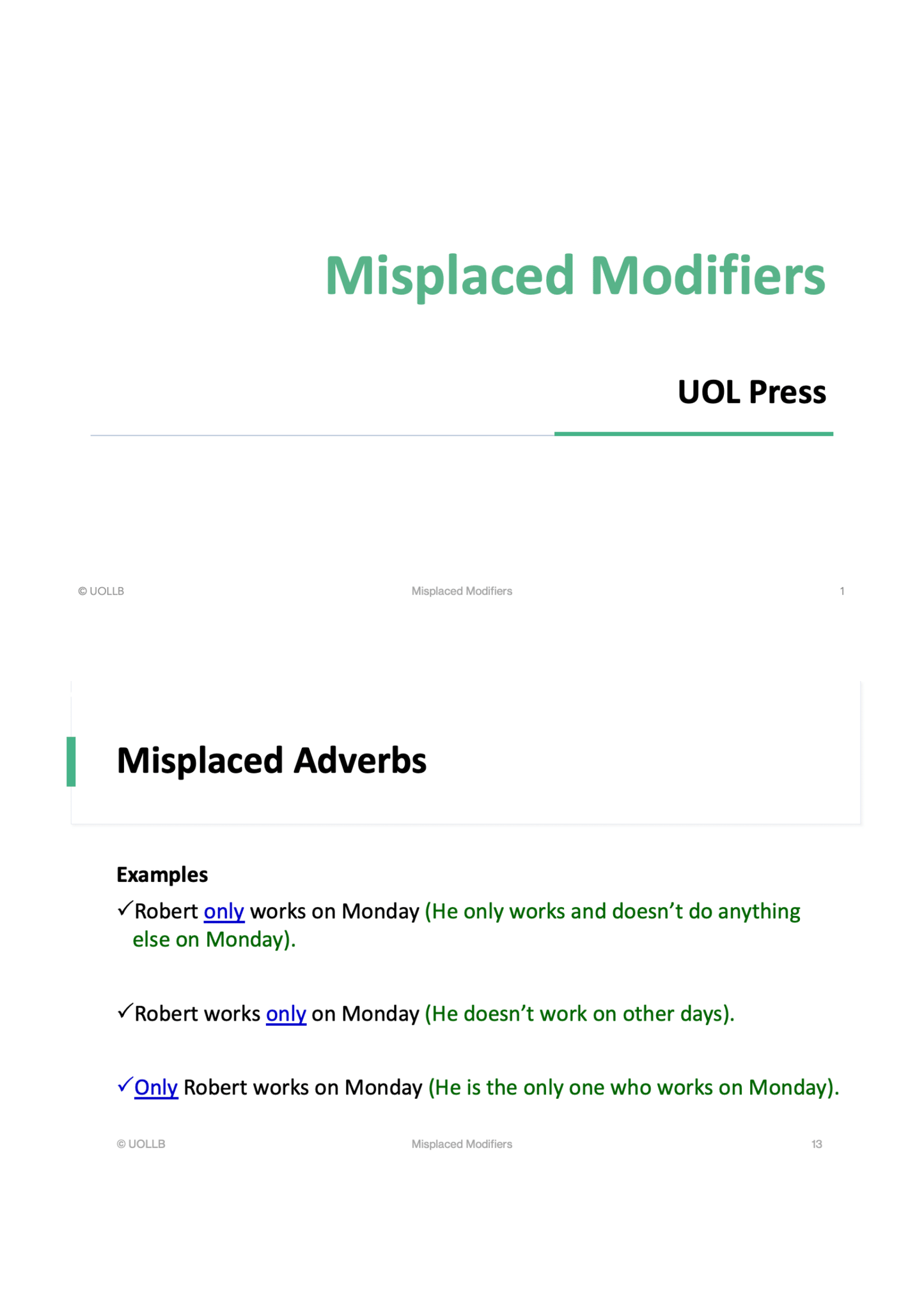 Misplaced Modifiers