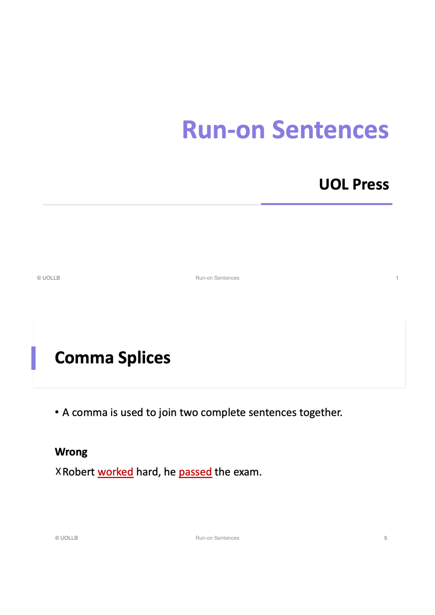 Run-on Sentences