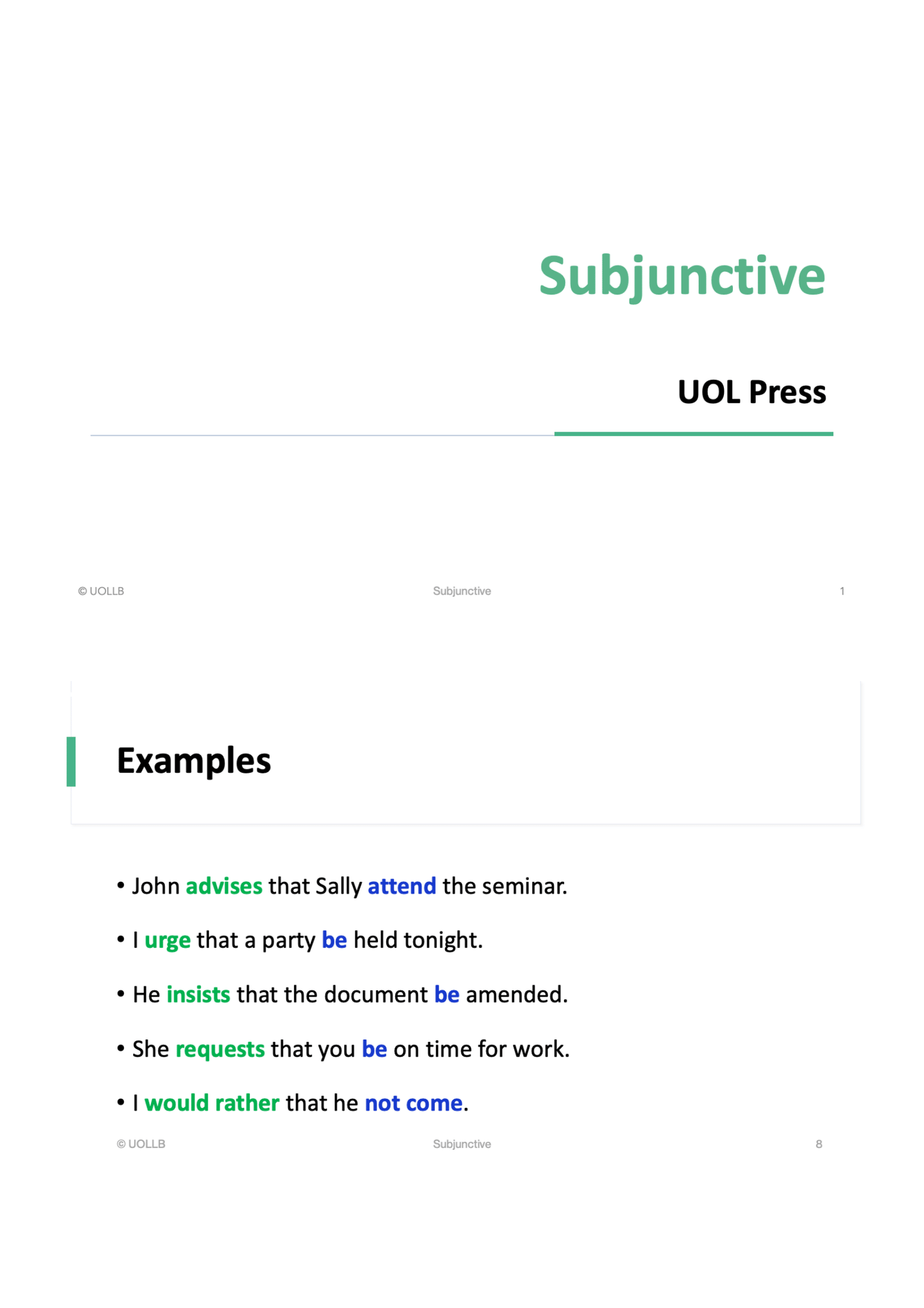 Subjunctive