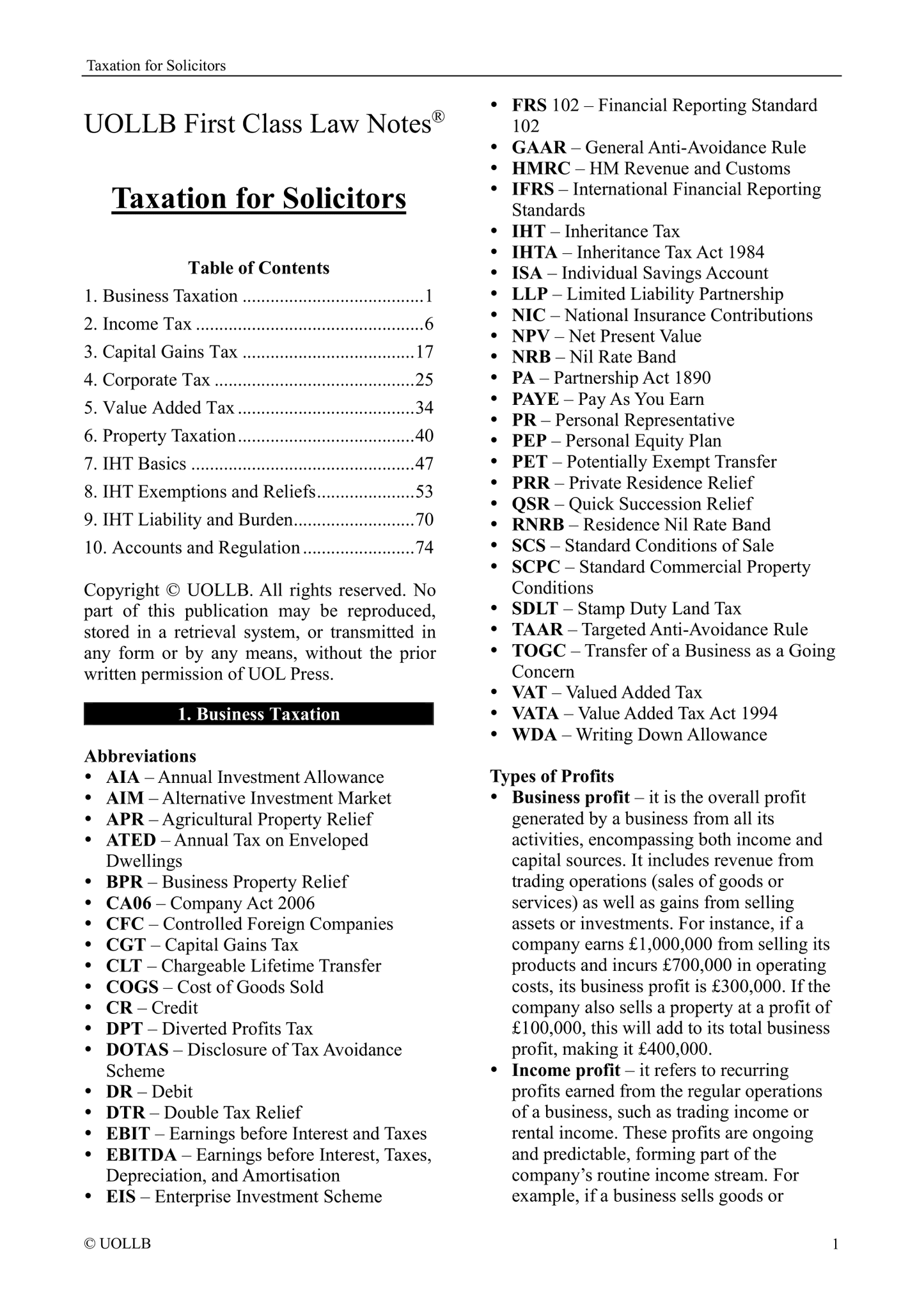 Taxation for Solicitors