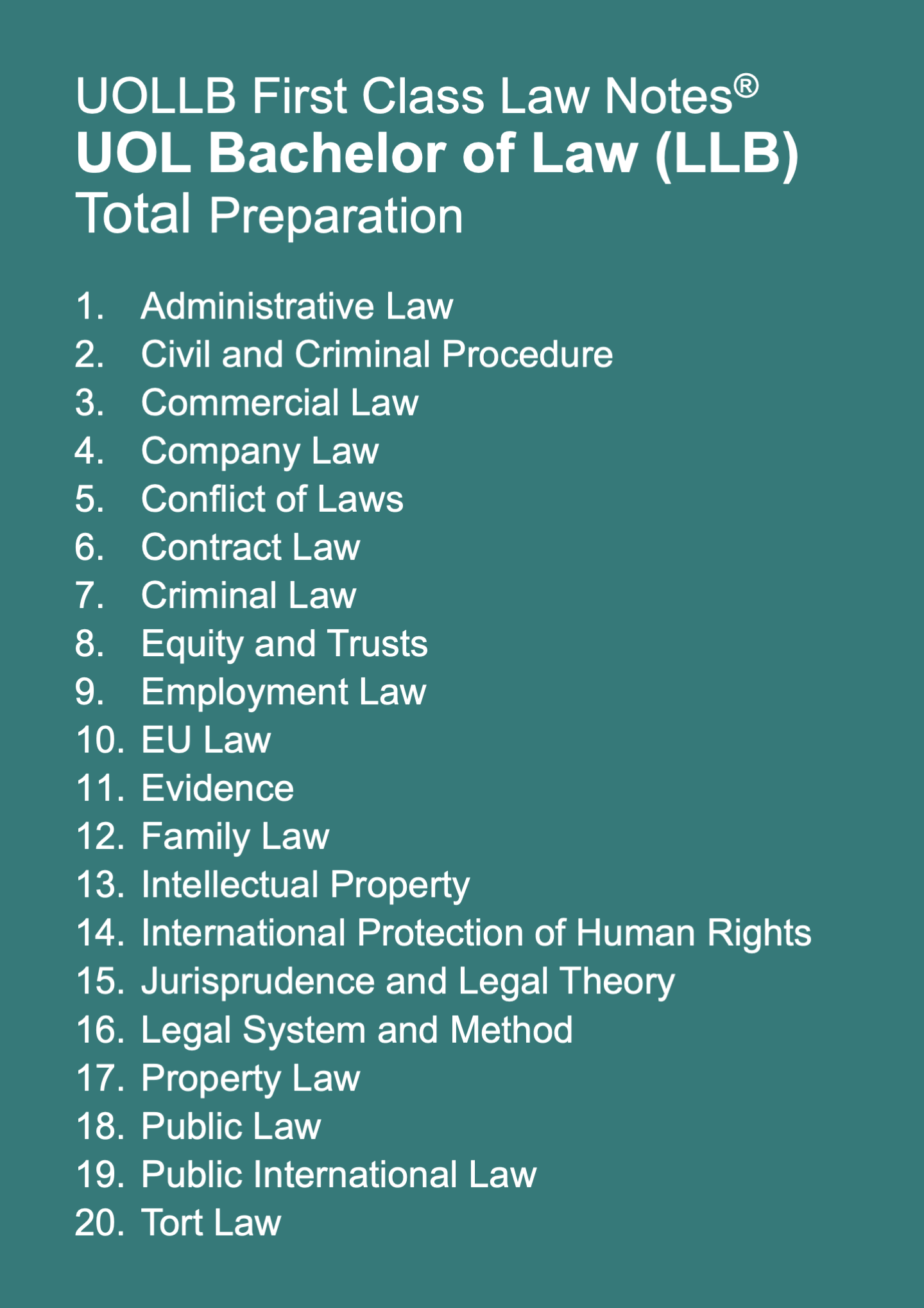 UOL Bachelor Of Laws (LLB) Total Preparation – UOLLB First Class Law Notes®