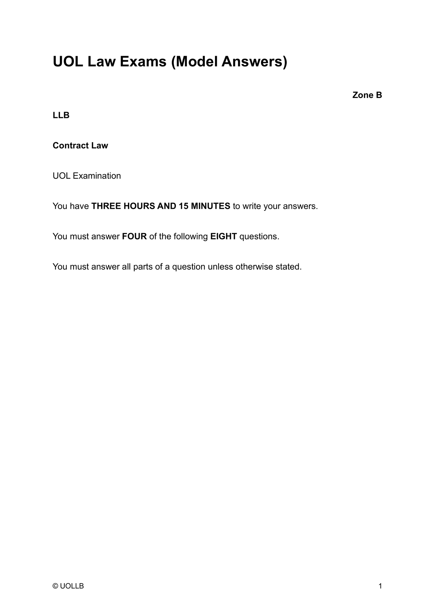UOL Law Exam Papers