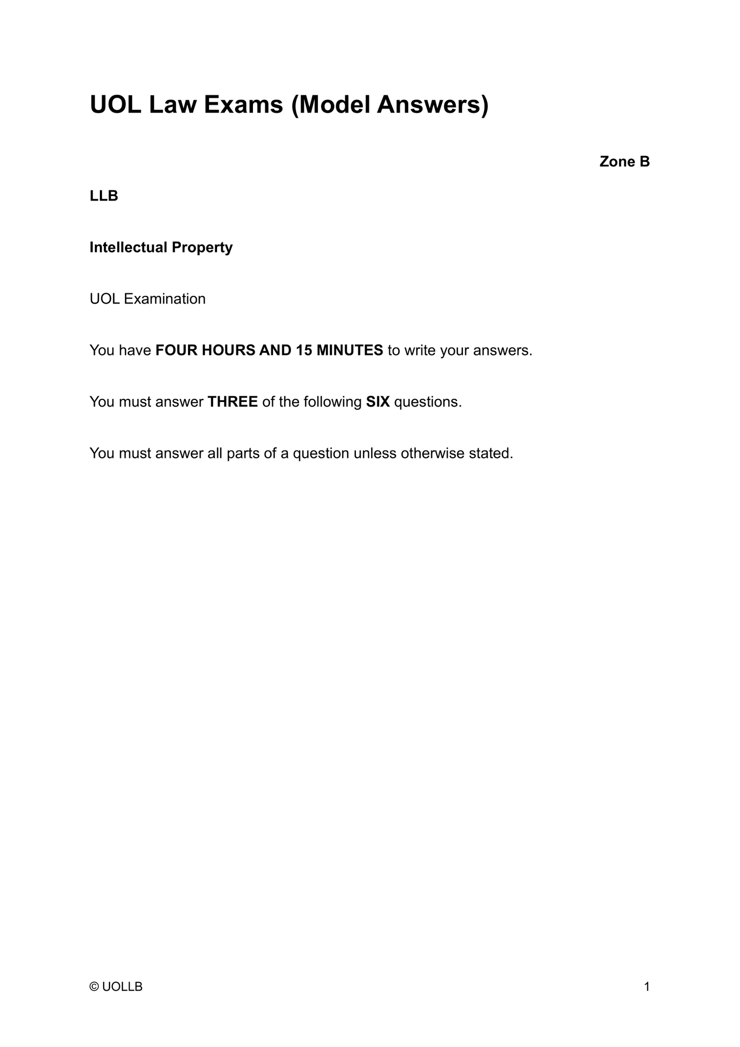 UOL Law Exam Papers