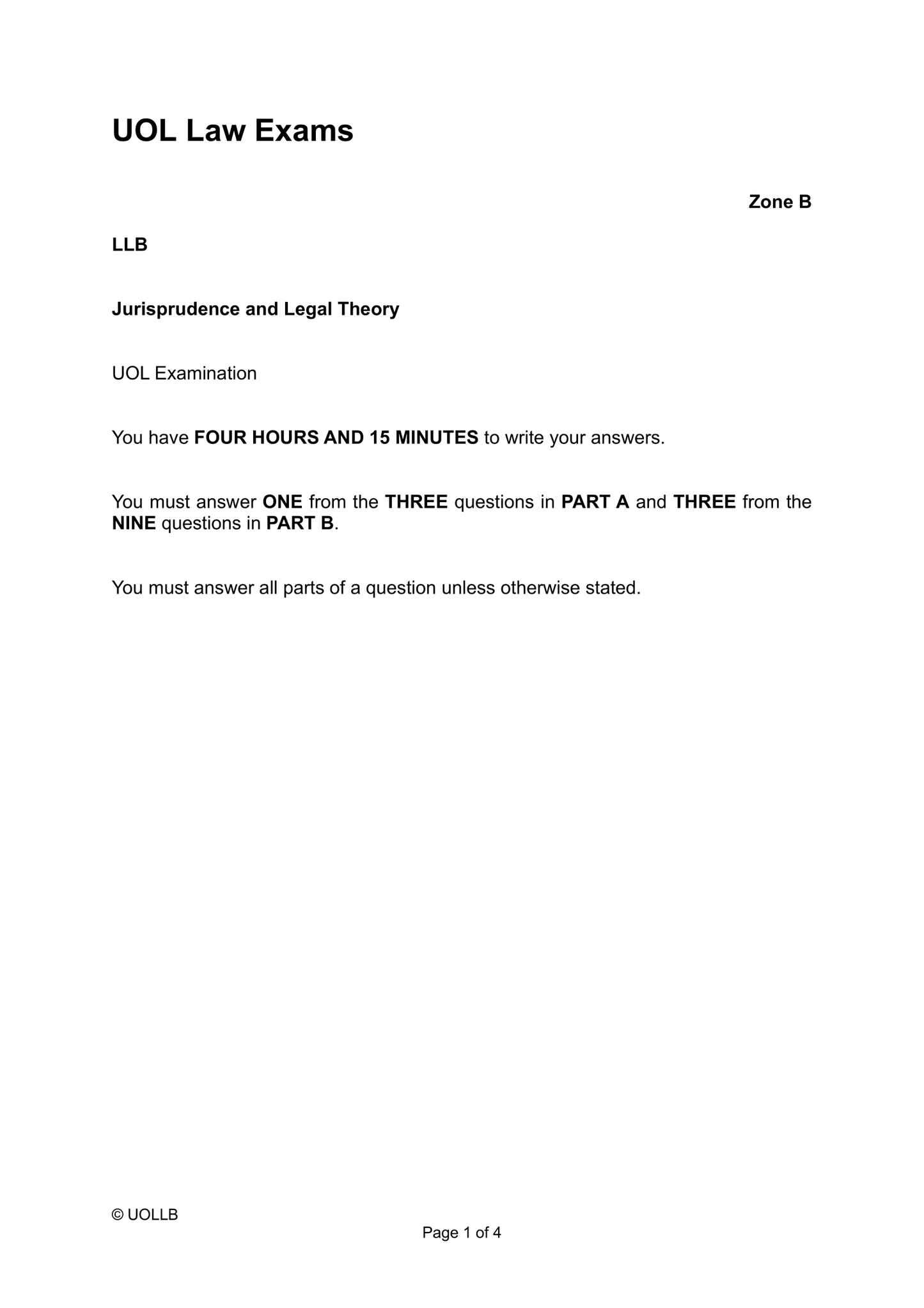 UOL Law Exam Papers