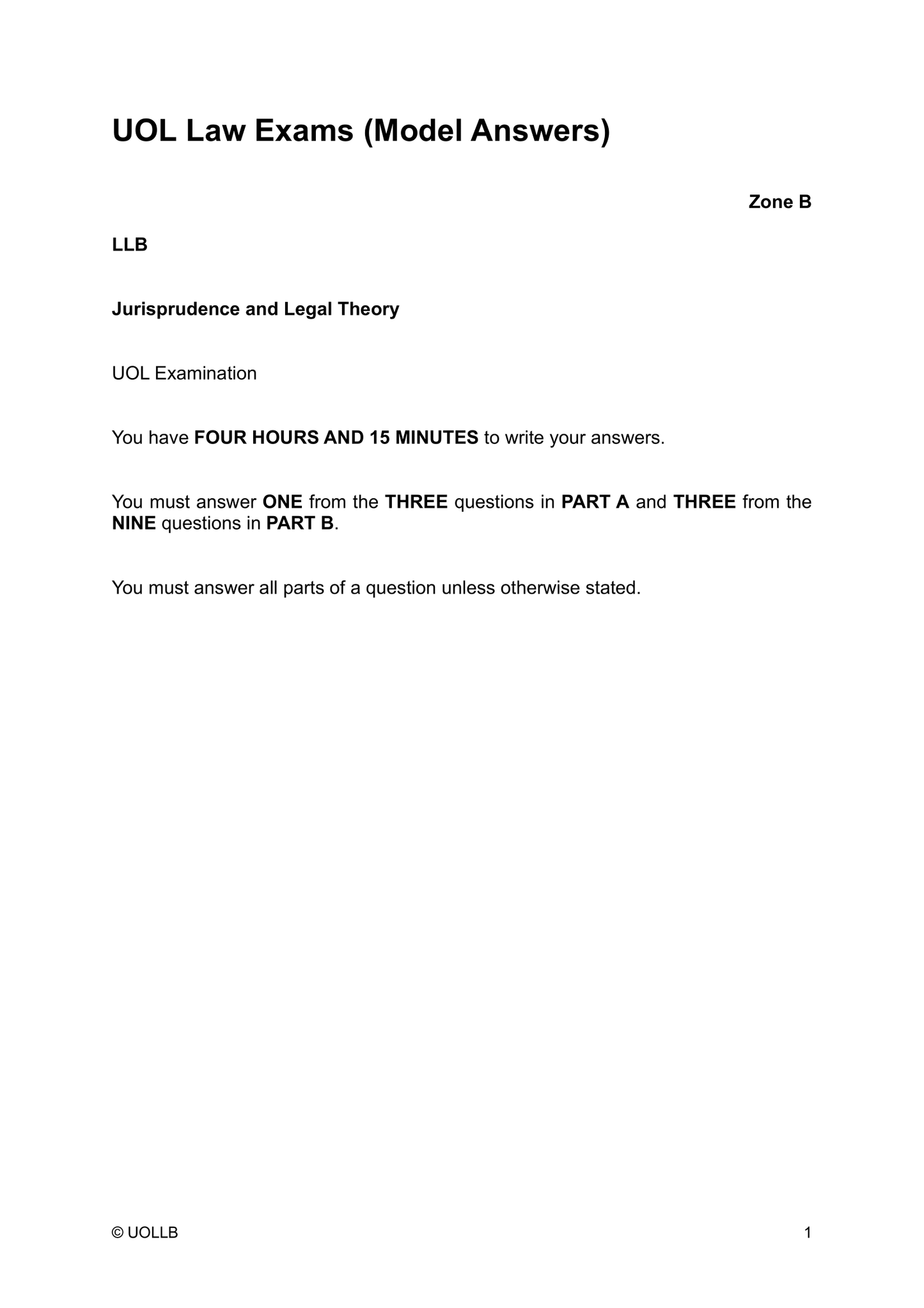 UOL Law Exam Papers