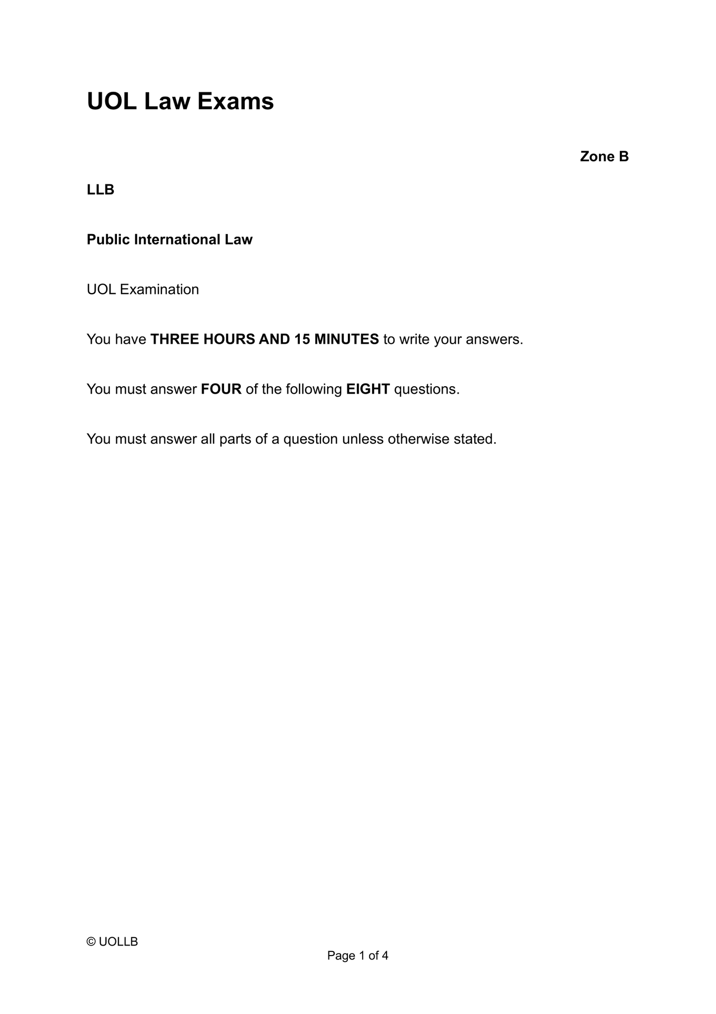 UOL Law Exam Papers