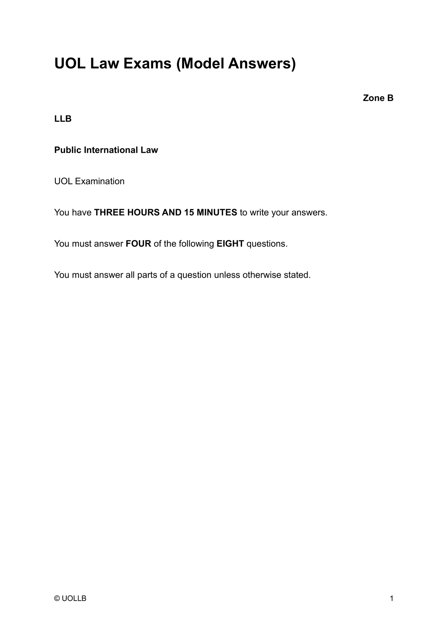 UOL Law Exam Papers