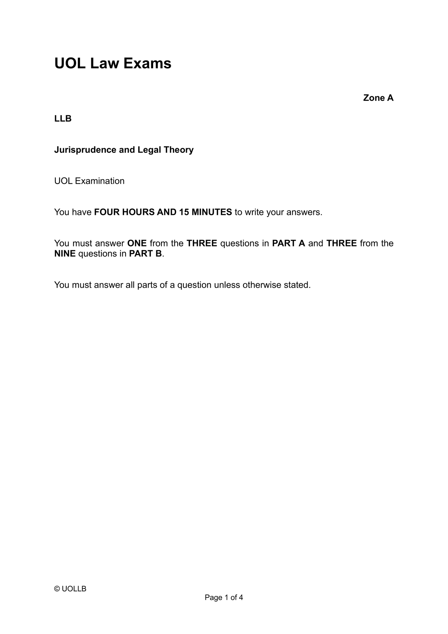 UOL Law Exam Papers