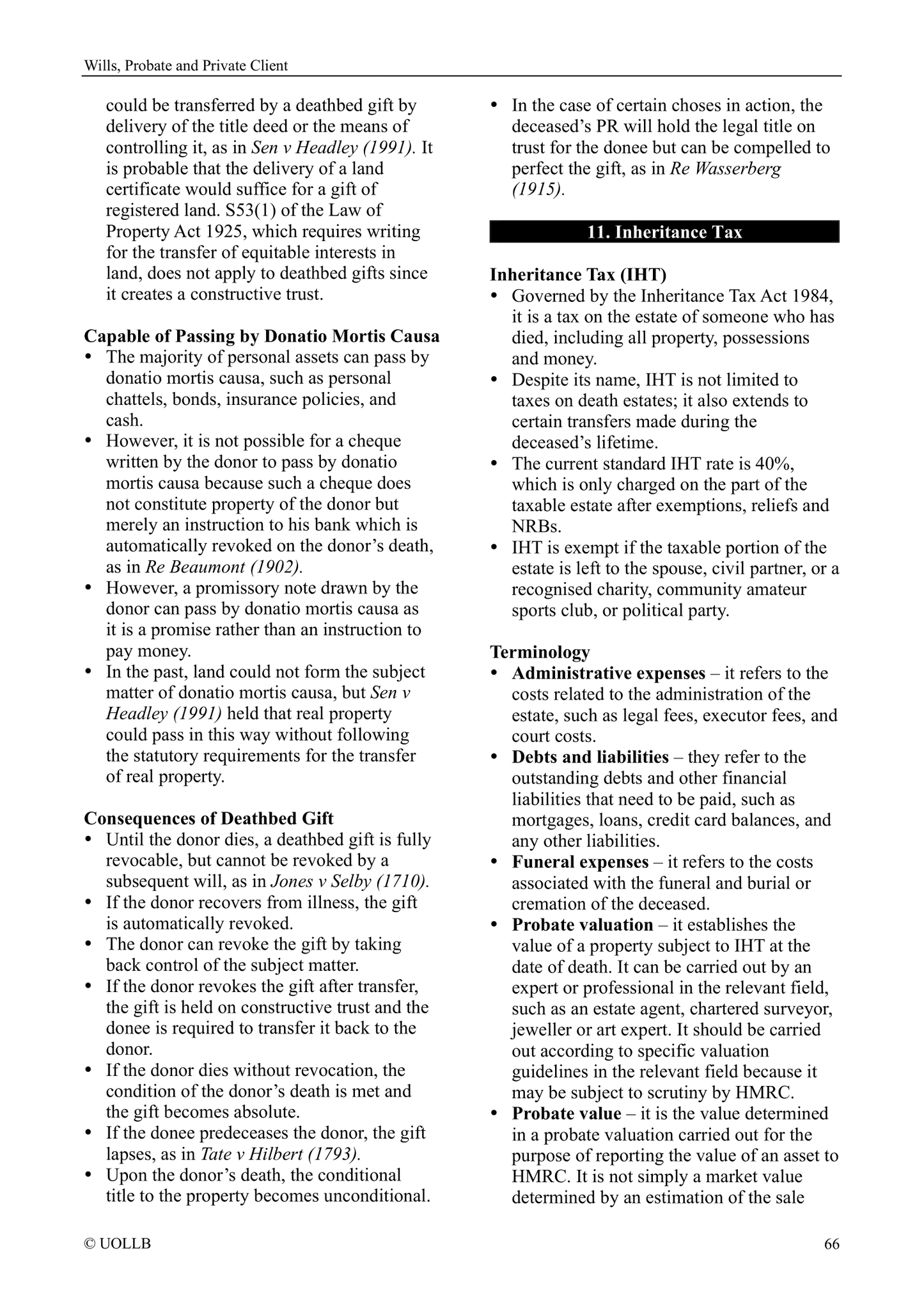 Wills, Probate and Private Client