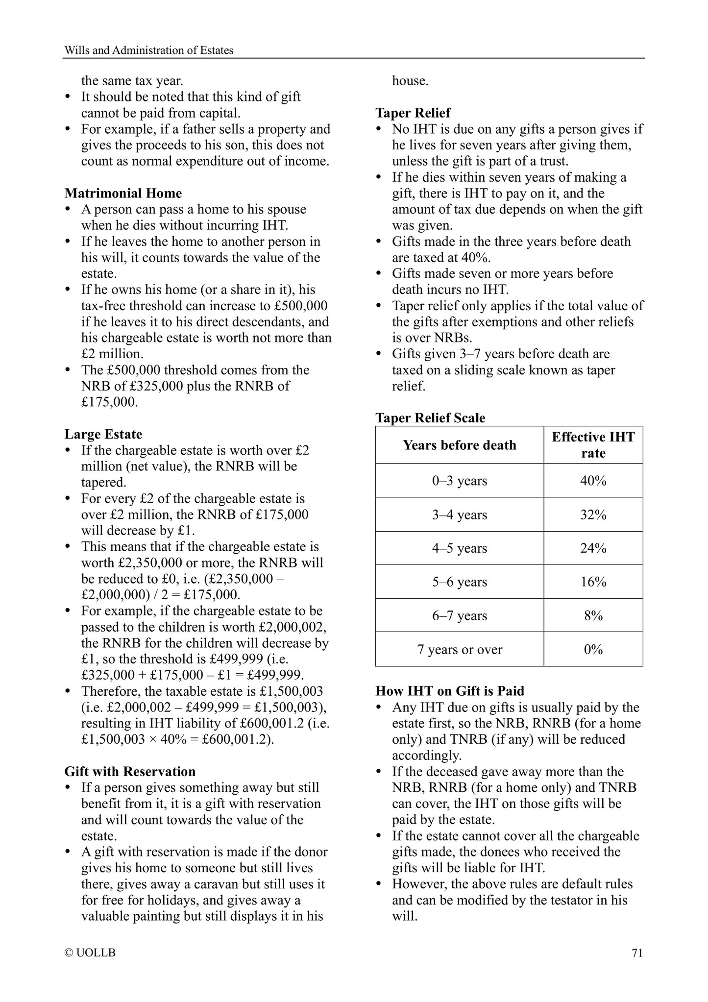 Wills and Administration of Estates