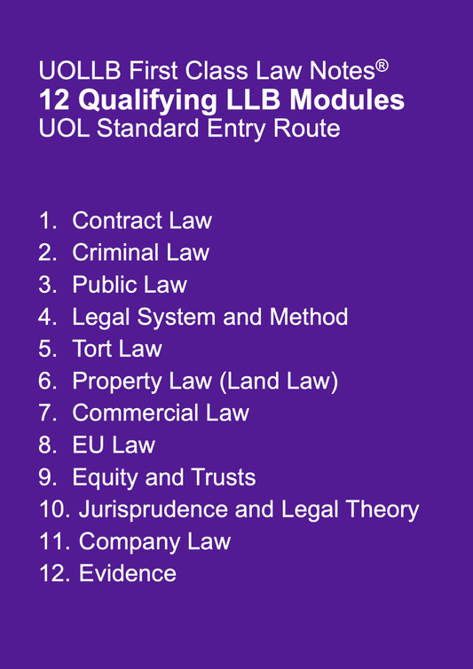 12 Qualifying LLB Modules UOL Standard Entry Route