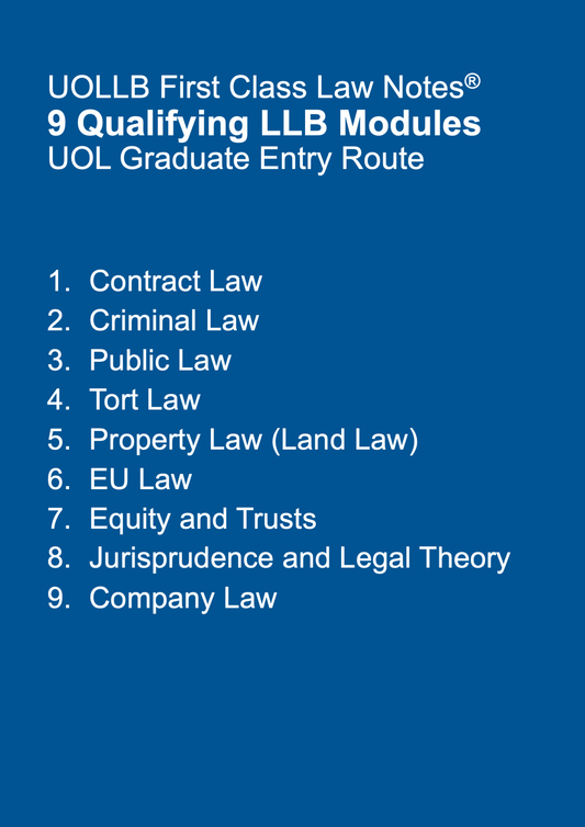 9 Qualifying LLB Modules UOL Graduate Entry Route