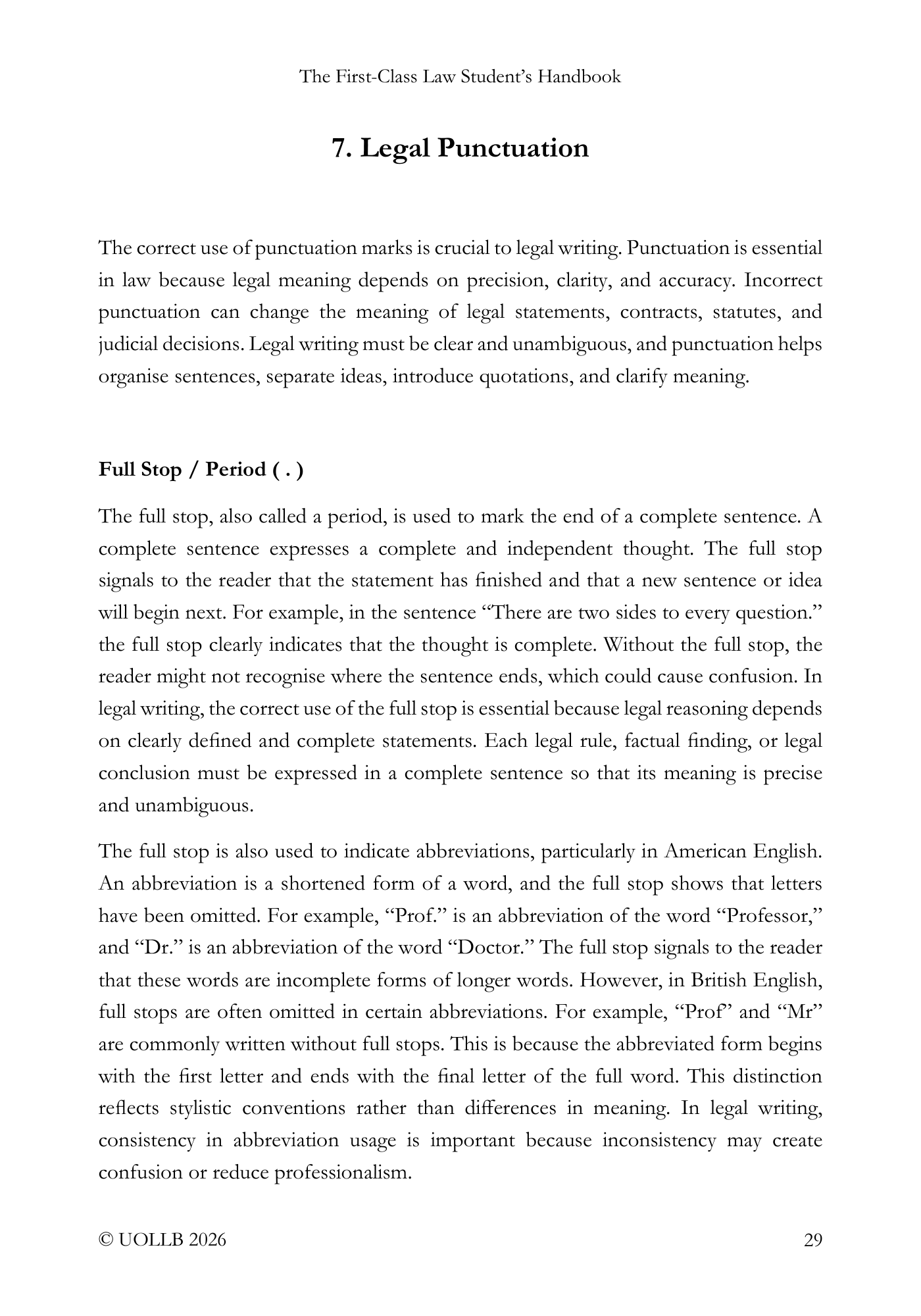 First Class Law Student's Handbook