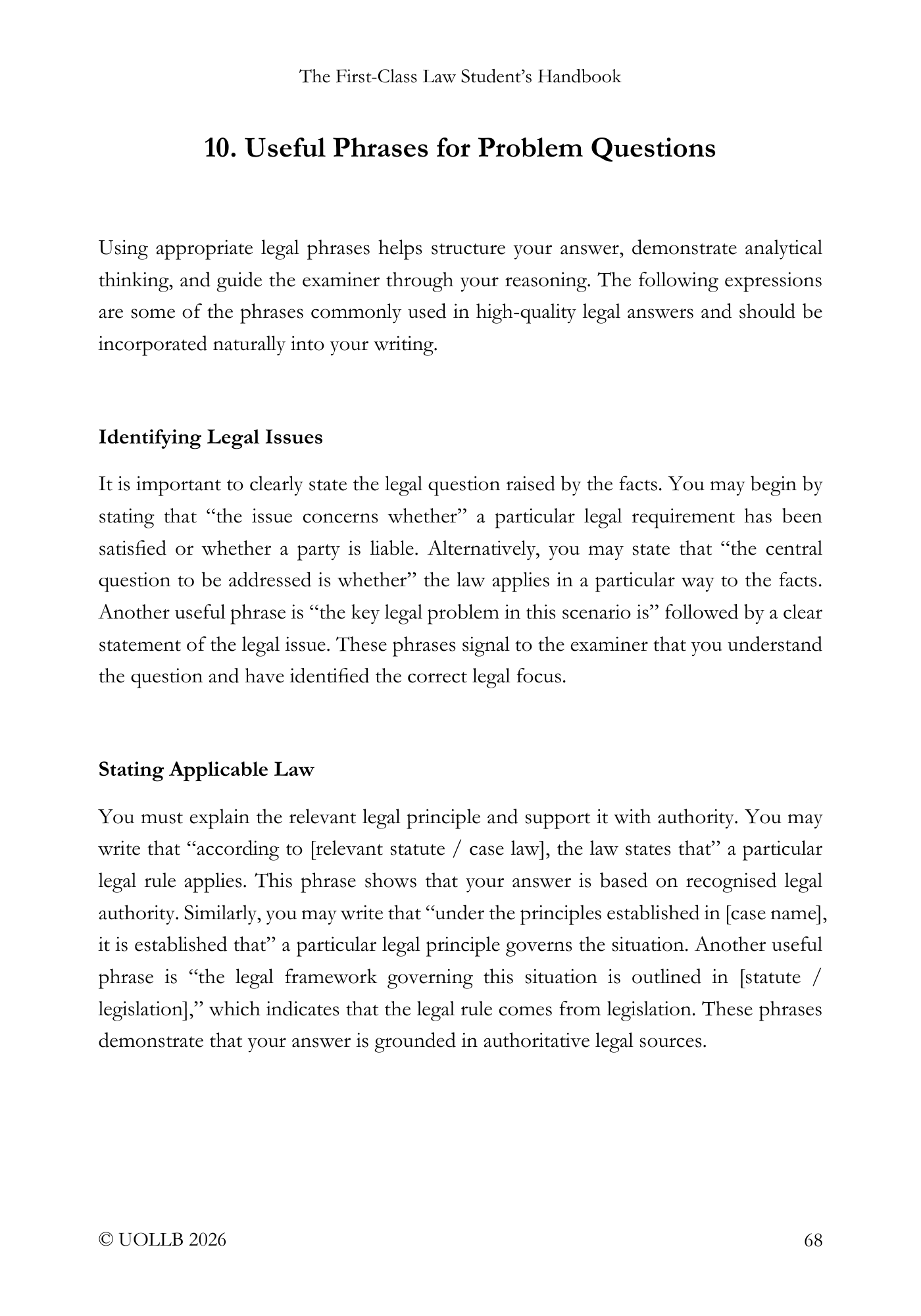 First Class Law Student's Handbook