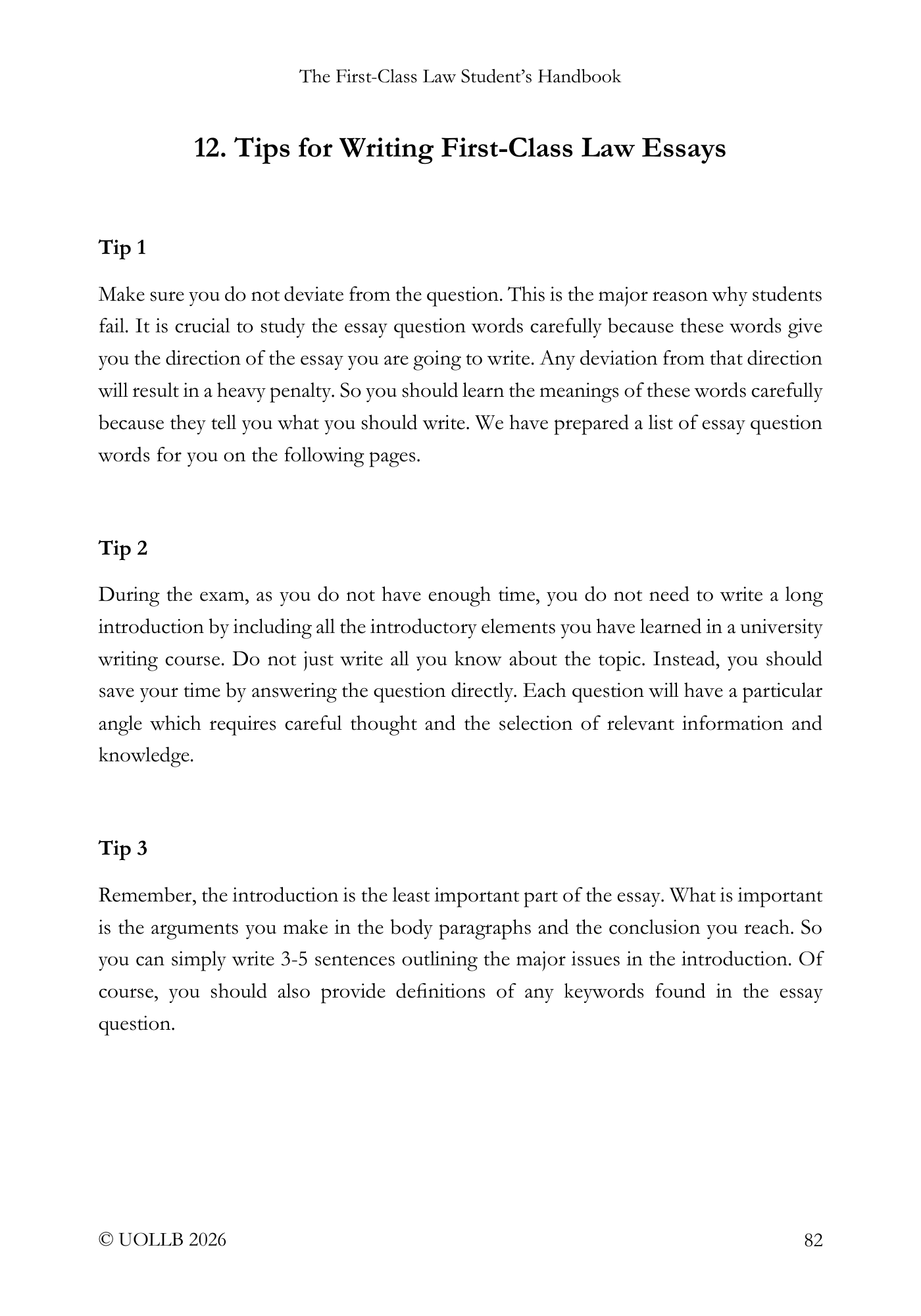 First Class Law Student's Handbook