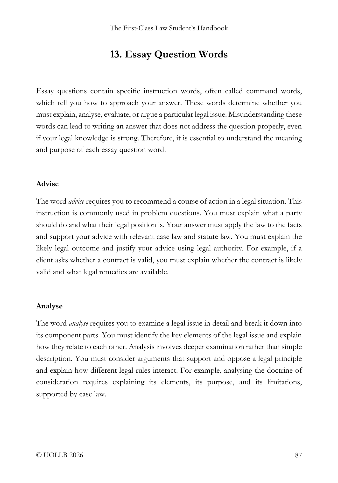 First Class Law Student's Handbook