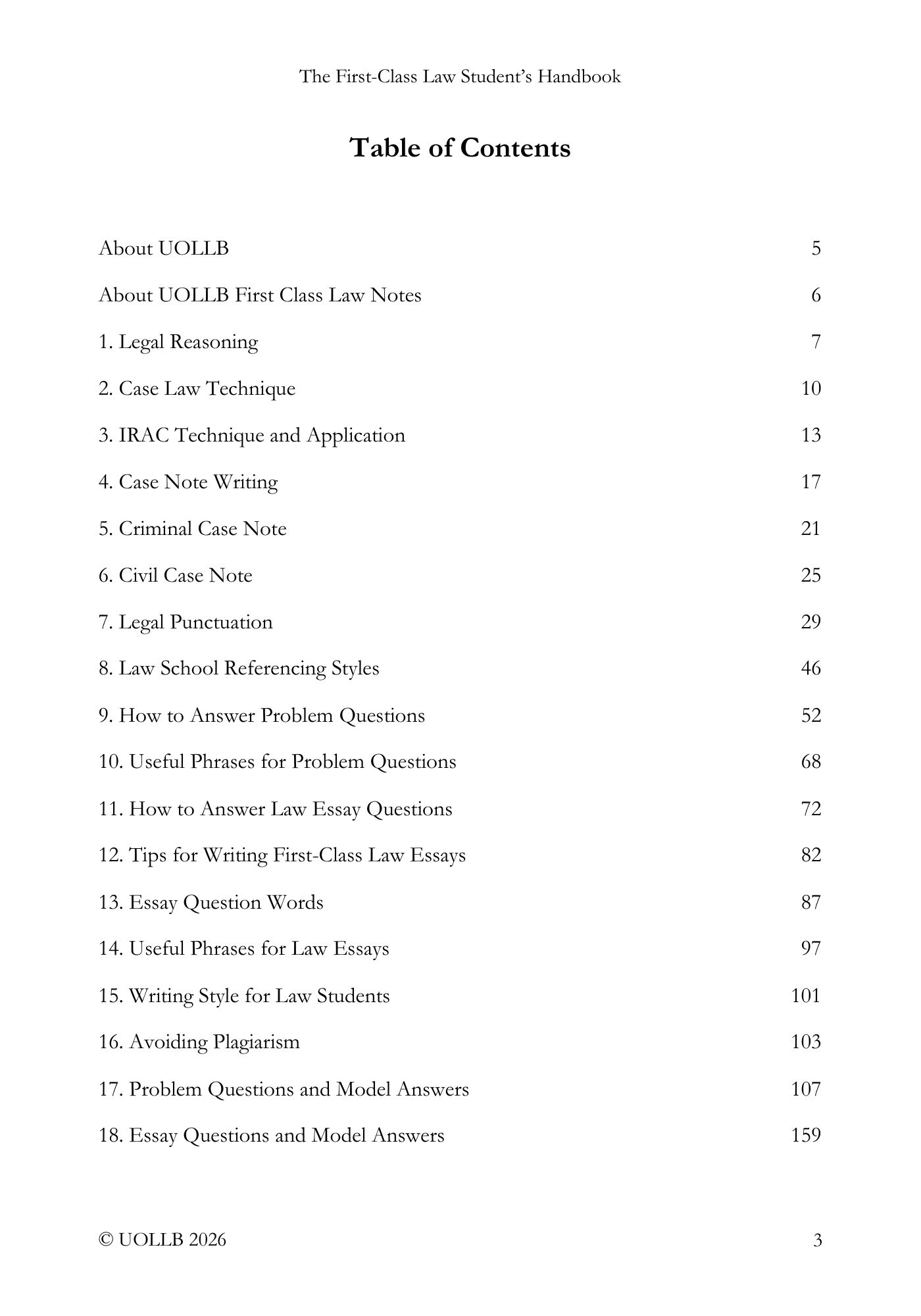 First Class Law Student's Handbook