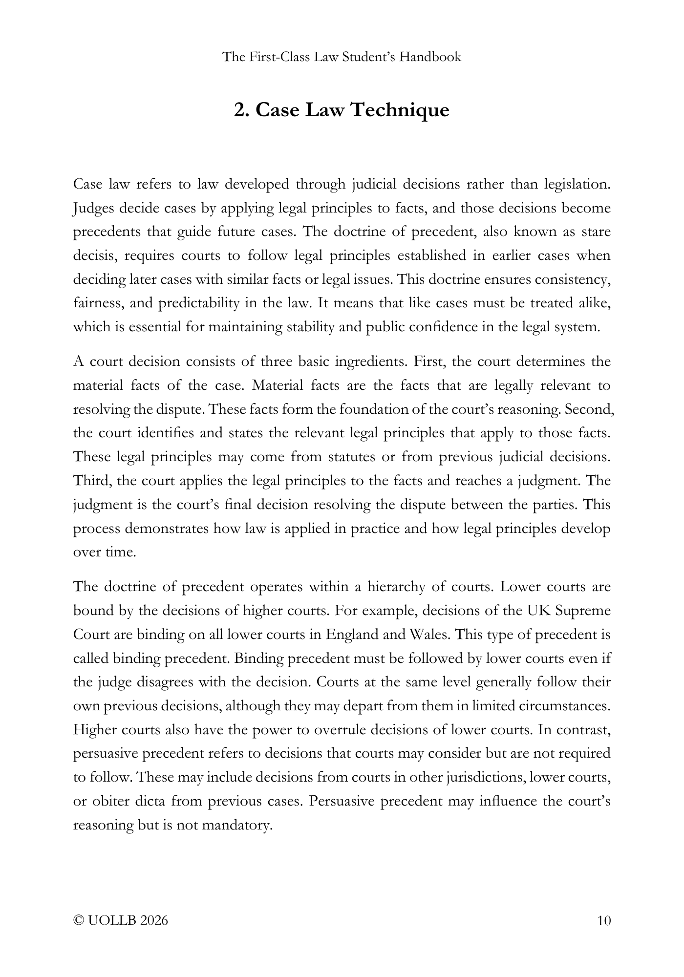 First Class Law Student's Handbook