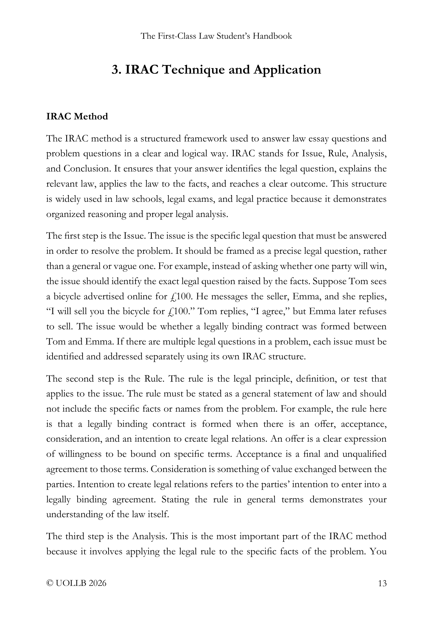 First Class Law Student's Handbook