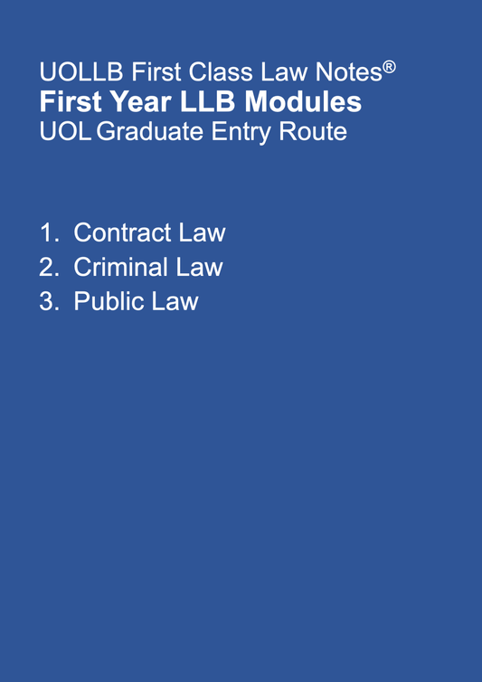 First Year LLB Modules (UOL Graduate Entry Route)