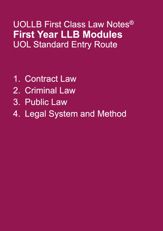 First Year LLB Modules (UOL Standard Entry Route)